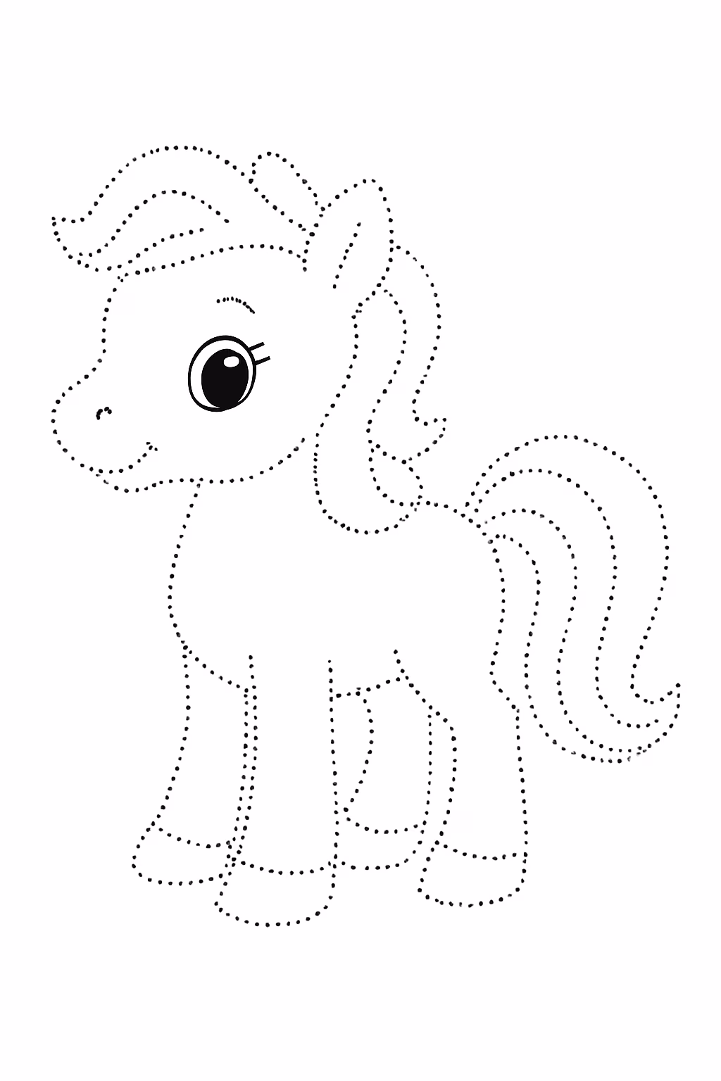 Quero exercicios de aprendizado com pontilhamento afastado formar o para colorir — desenho para imprimir