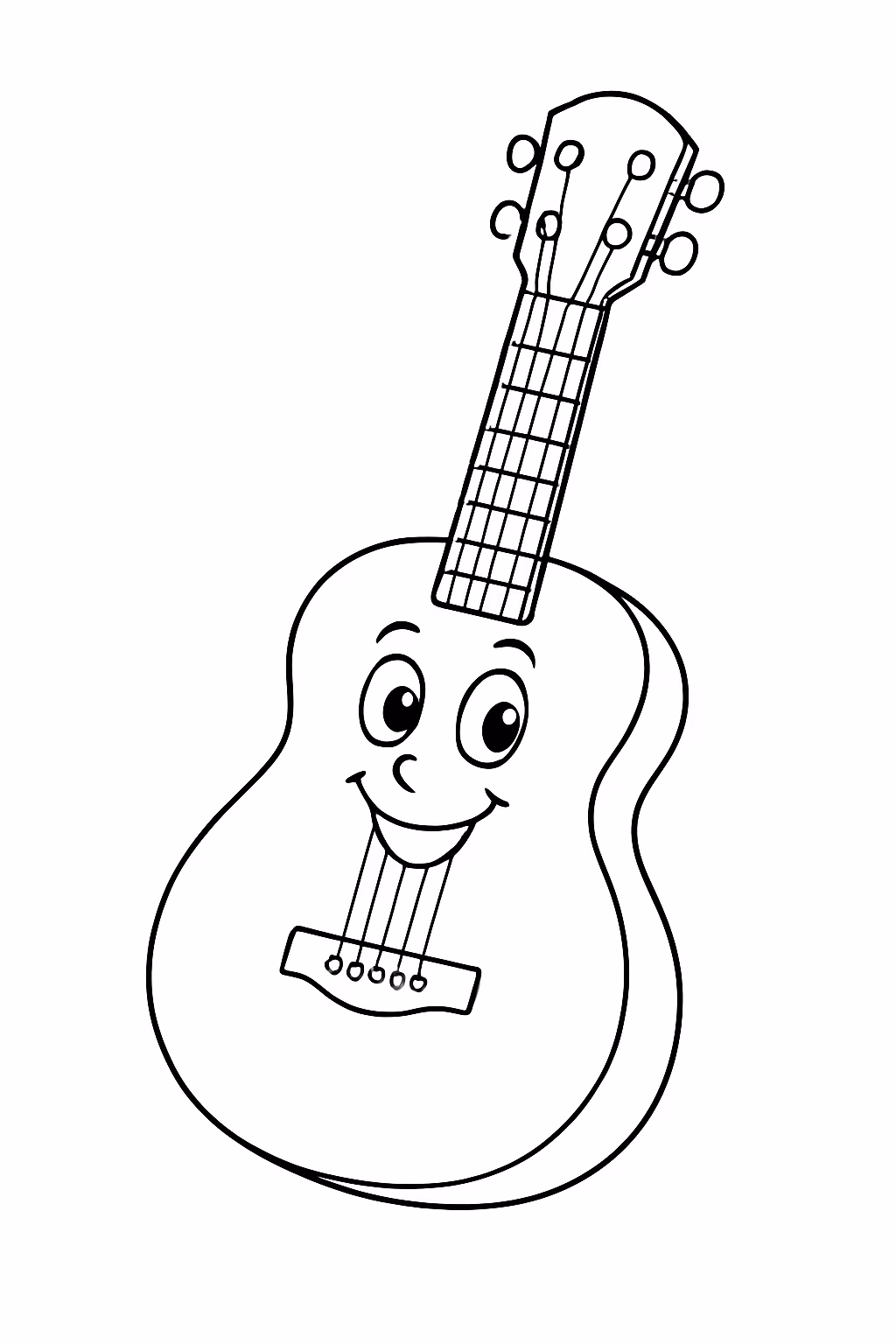 Quero que a crianca pinte um isntrumento de cordas para colorir — desenho para imprimir