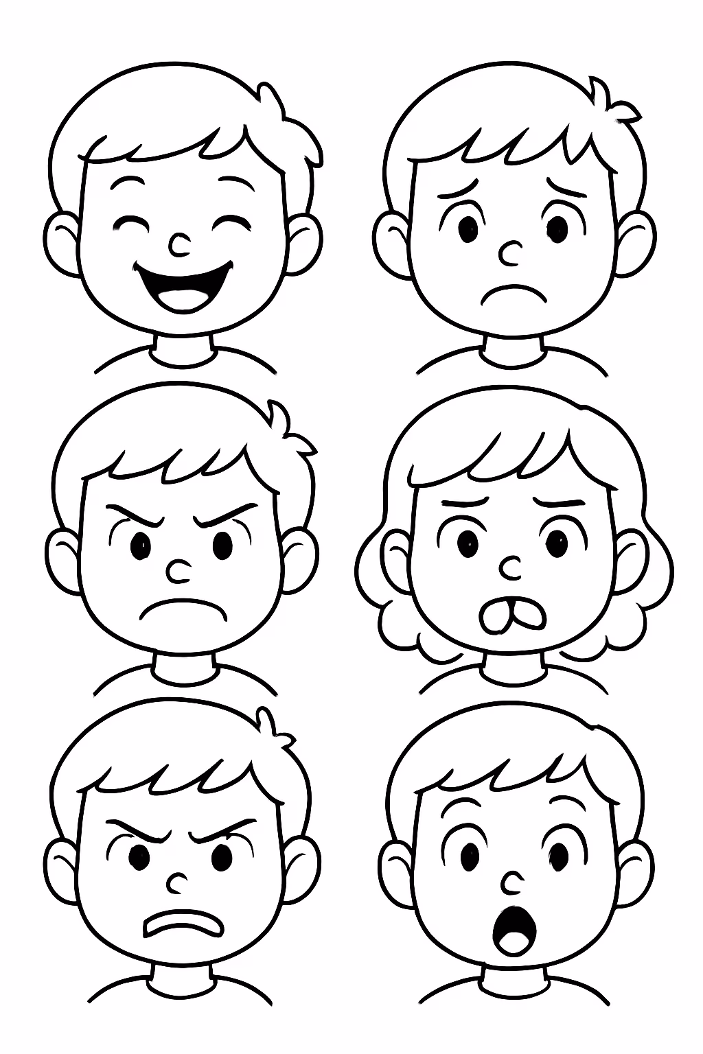 Quero um das emocoes como alegria tristeza medo raiva nojo para colorir — desenho para imprimir