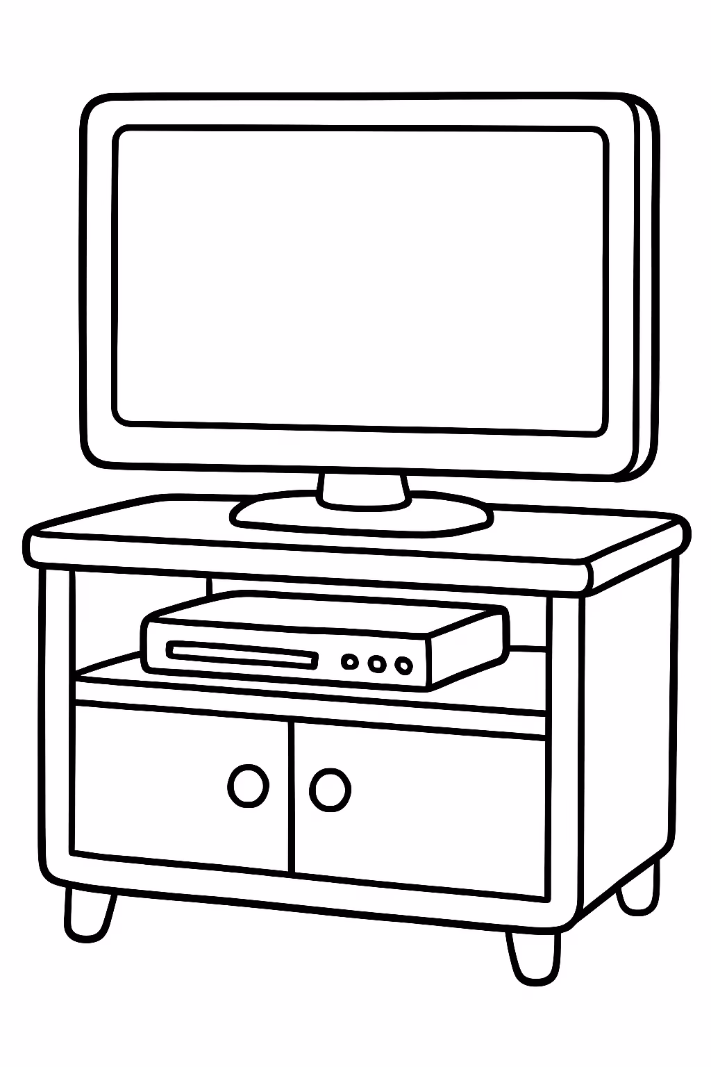 Rack com tv para colorir — desenho para imprimir