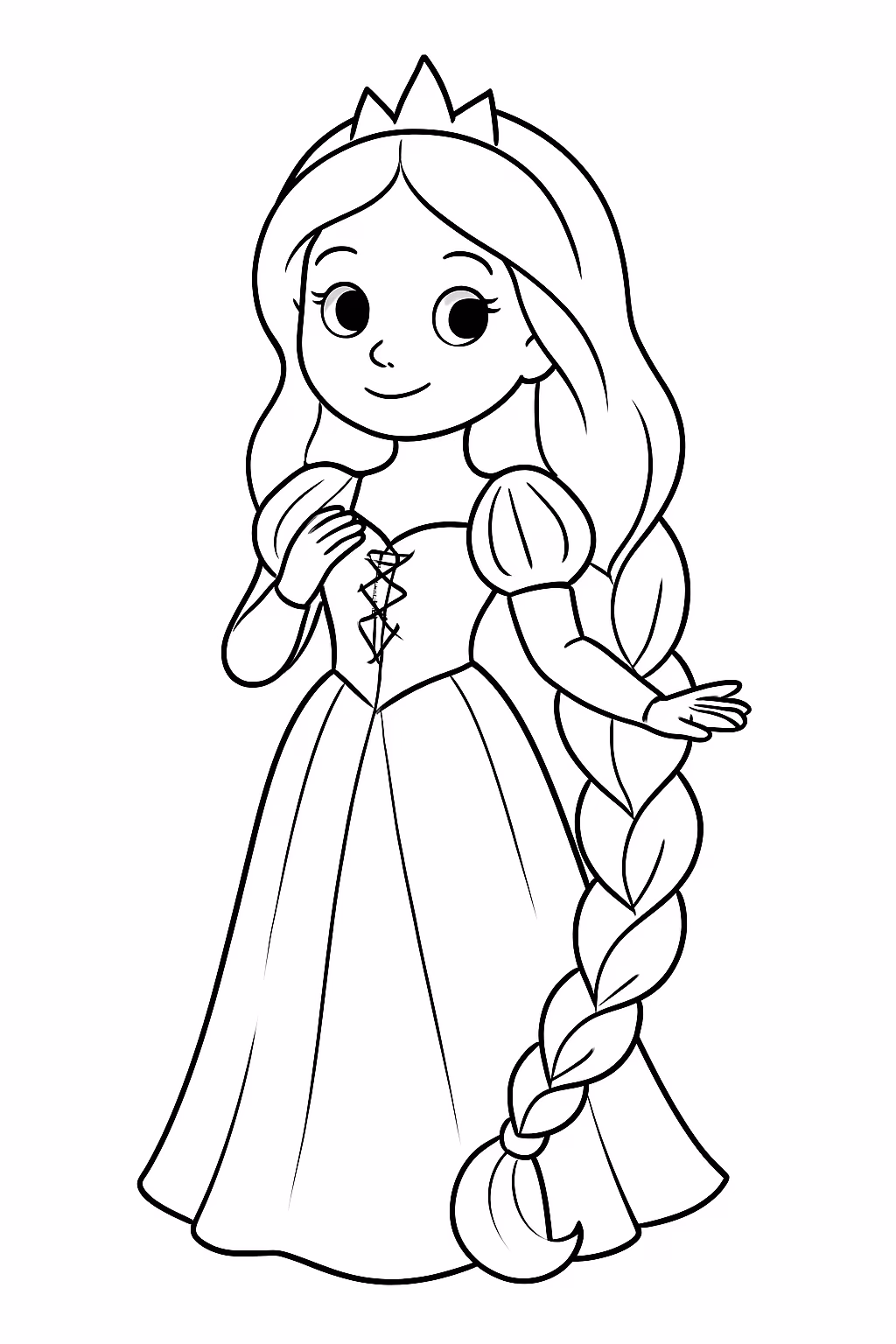 Rapunzel para colorir — desenho para imprimir