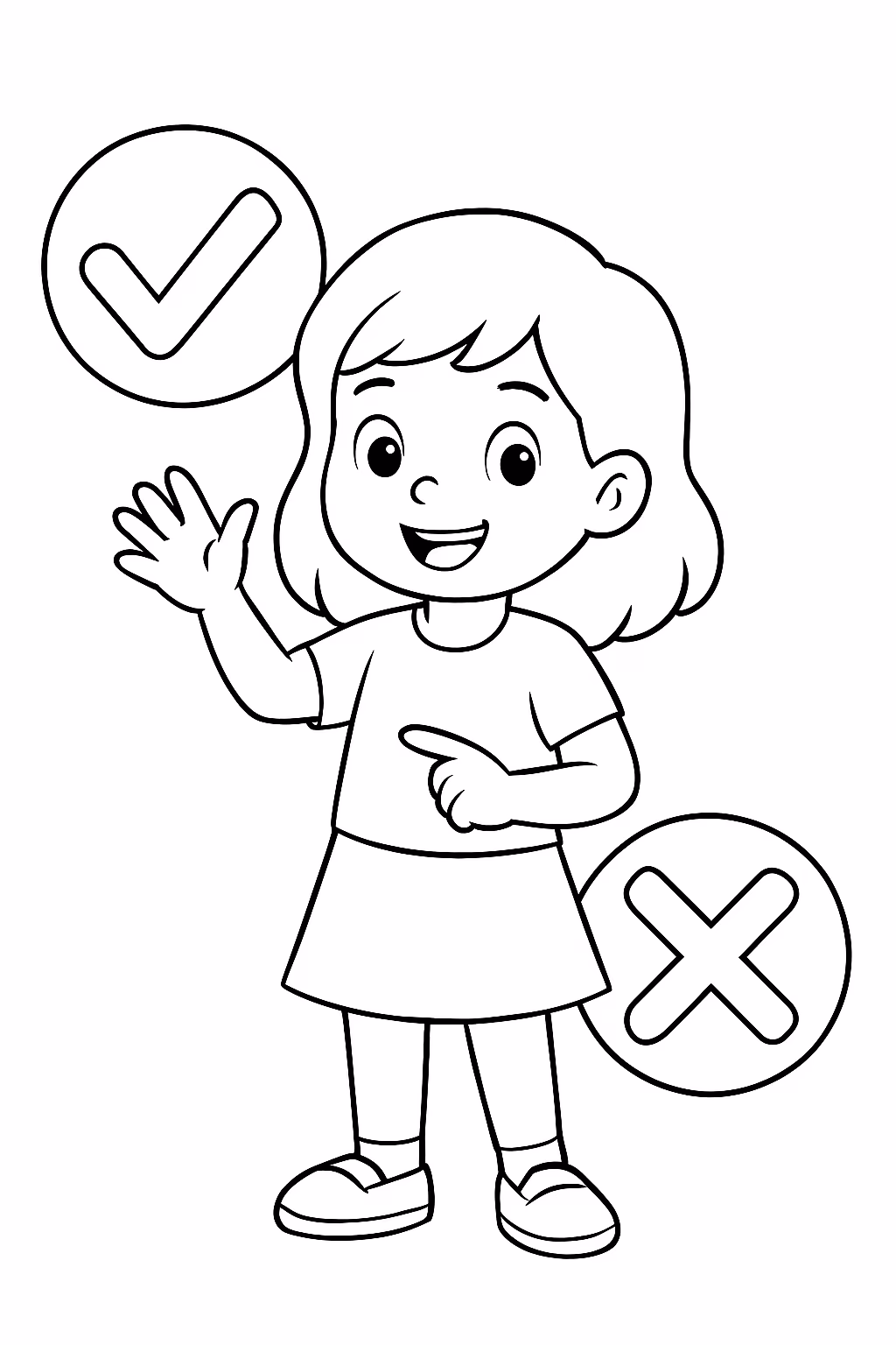 Regra do sim e o nao para colorir — desenho para imprimir