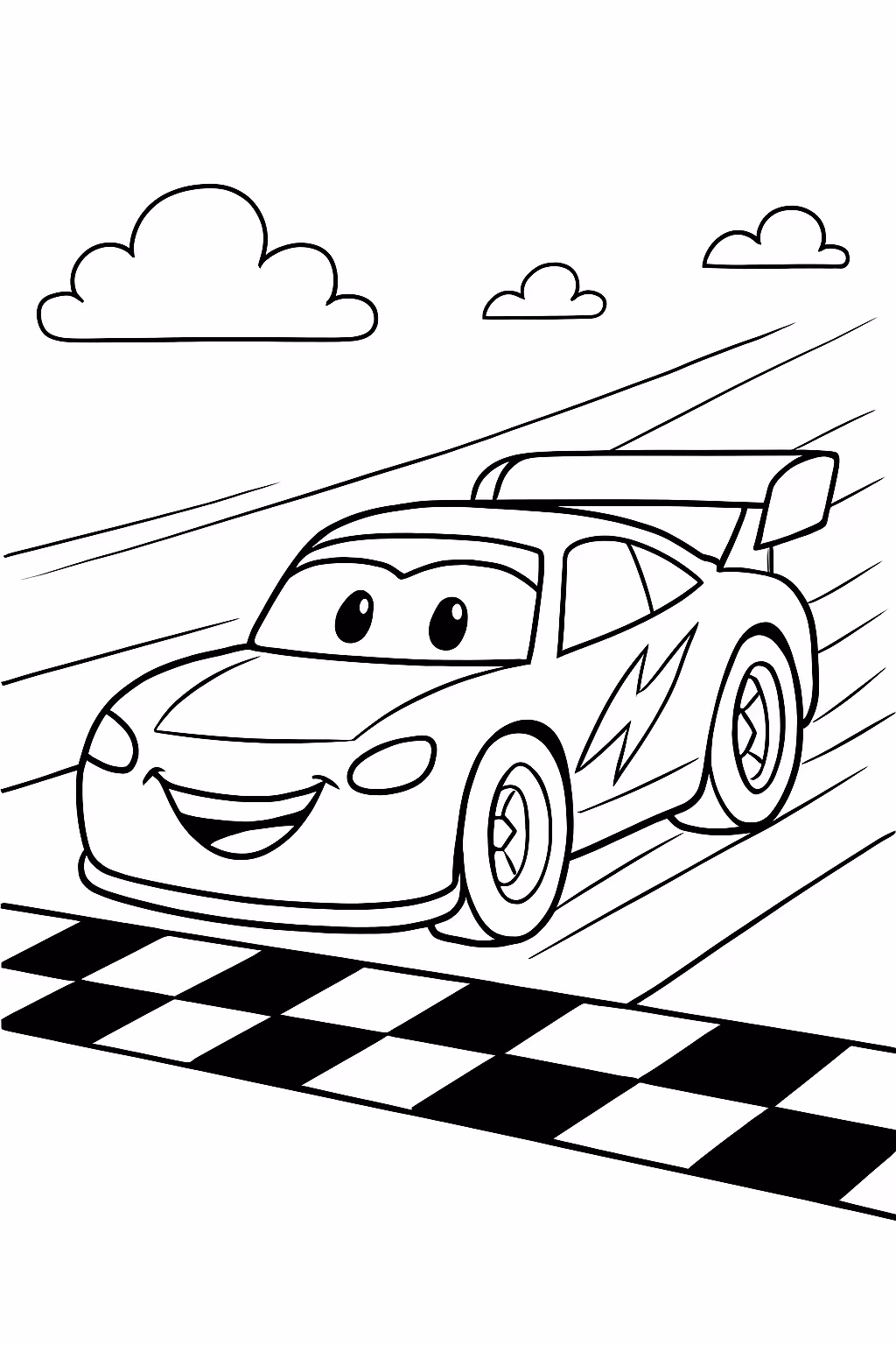 Relampago maquin na pista para colorir — desenho para imprimir