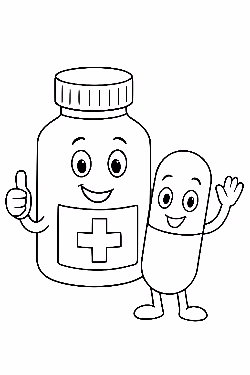 Remedio para colorir — desenho para imprimir