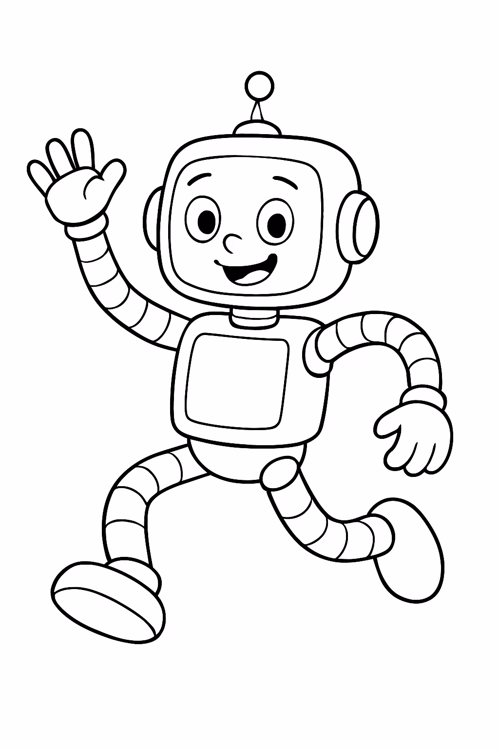 Robo dancando para colorir — desenho para imprimir