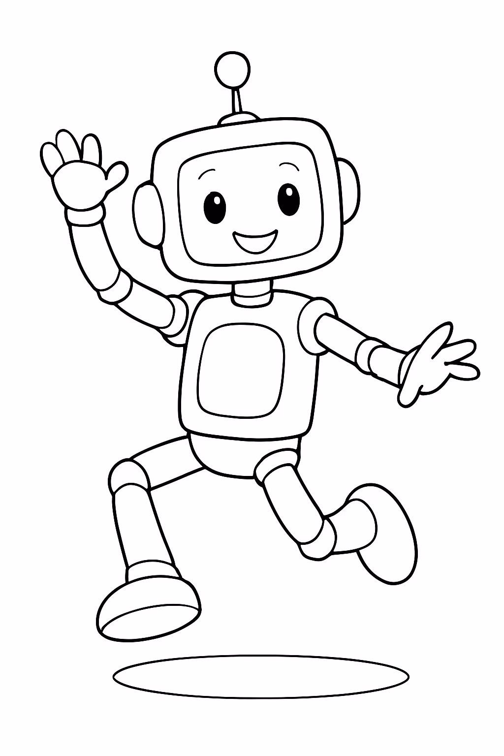 Robo dancarino para colorir — desenho para imprimir