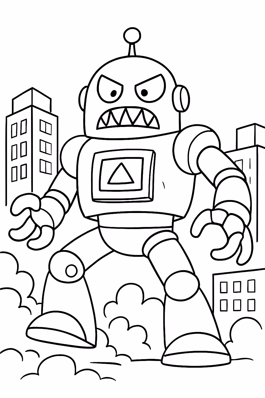 Robo destruidor da humanidade para colorir — desenho para imprimir