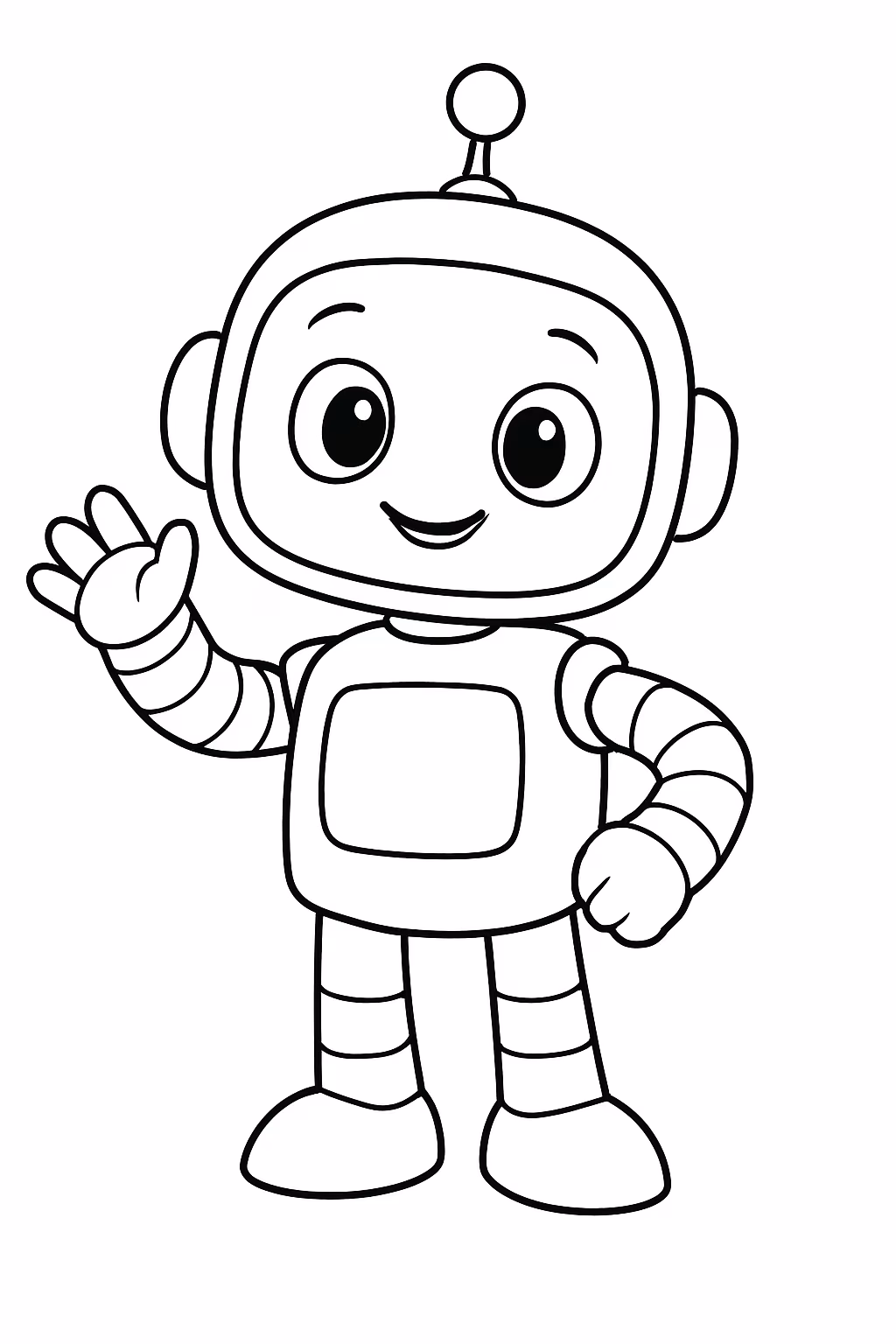Robo fofo com mone theo para colorir — desenho para imprimir