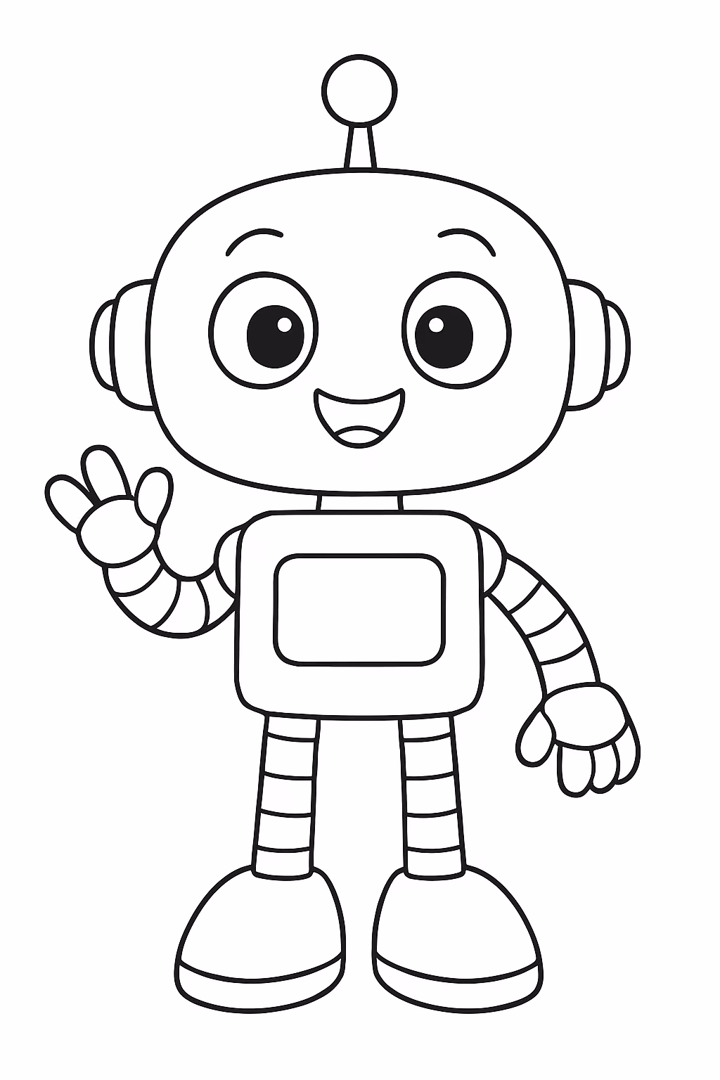 Robo fofo feliz para colorir — desenho para imprimir