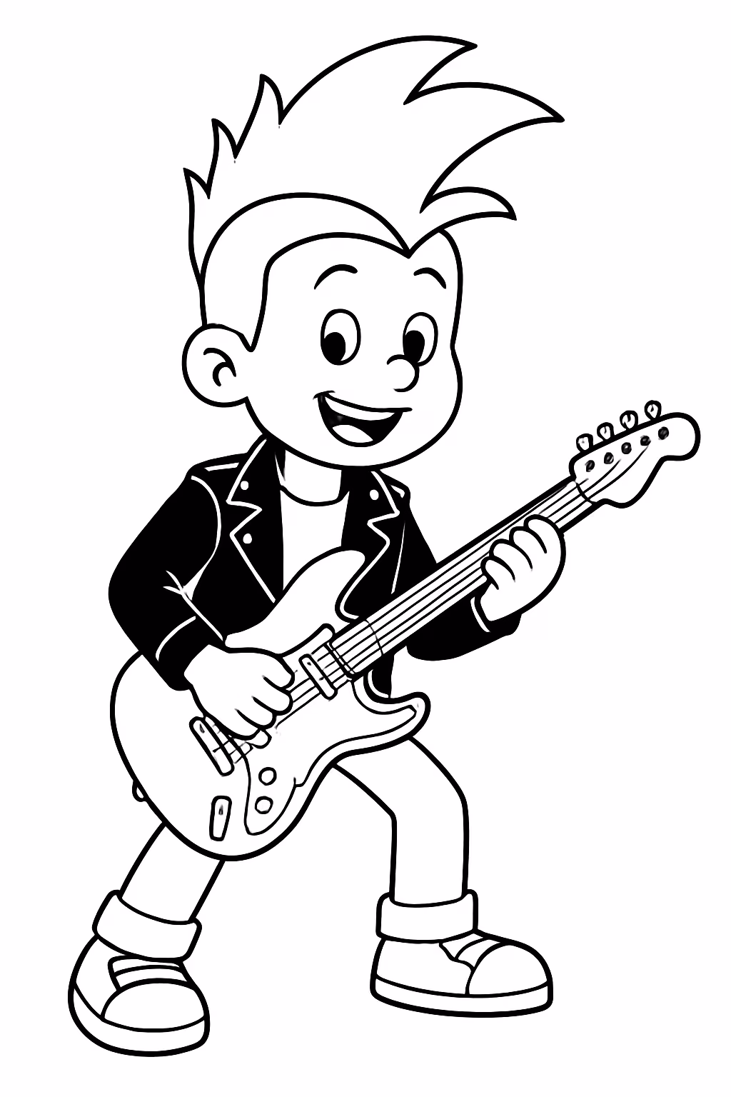 Rockeiro para colorir — desenho para imprimir