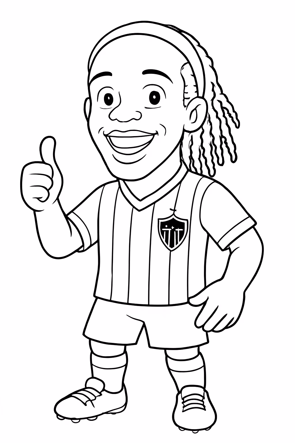 Ronaldinho gaucho com a camisa do atletico mineiro para colorir — desenho para imprimir