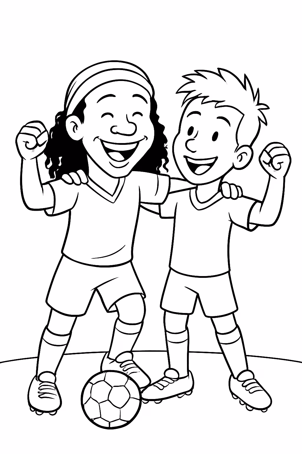 Ronaldinho gaucho com neymar para colorir — desenho para imprimir