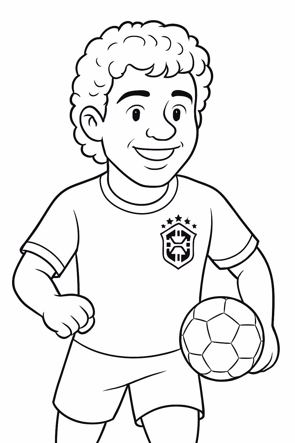 Ronaldo fenomeno com a camisa do brasil e com o para colorir — desenho para imprimir