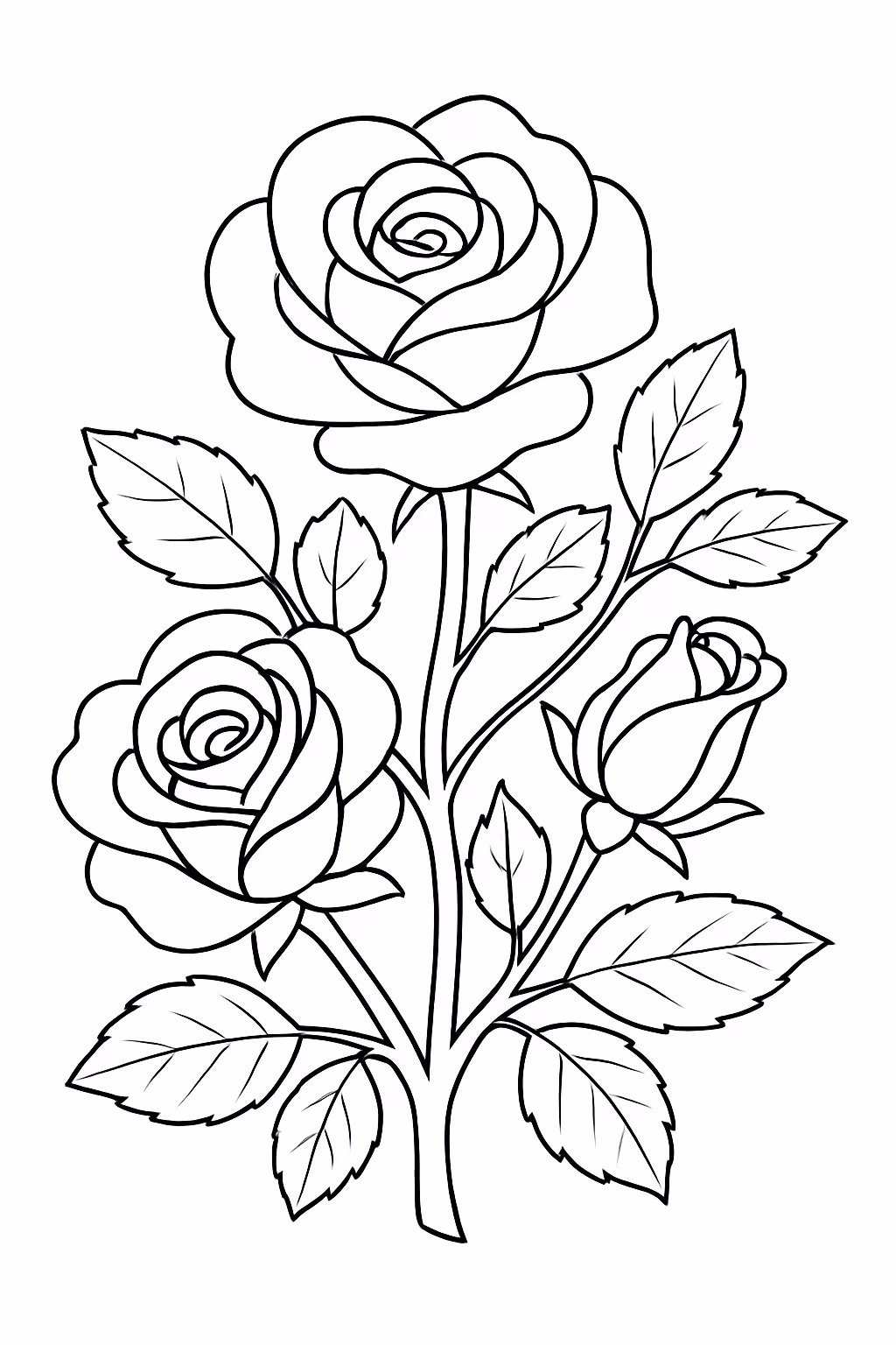 Rosas para colorir — desenho para imprimir