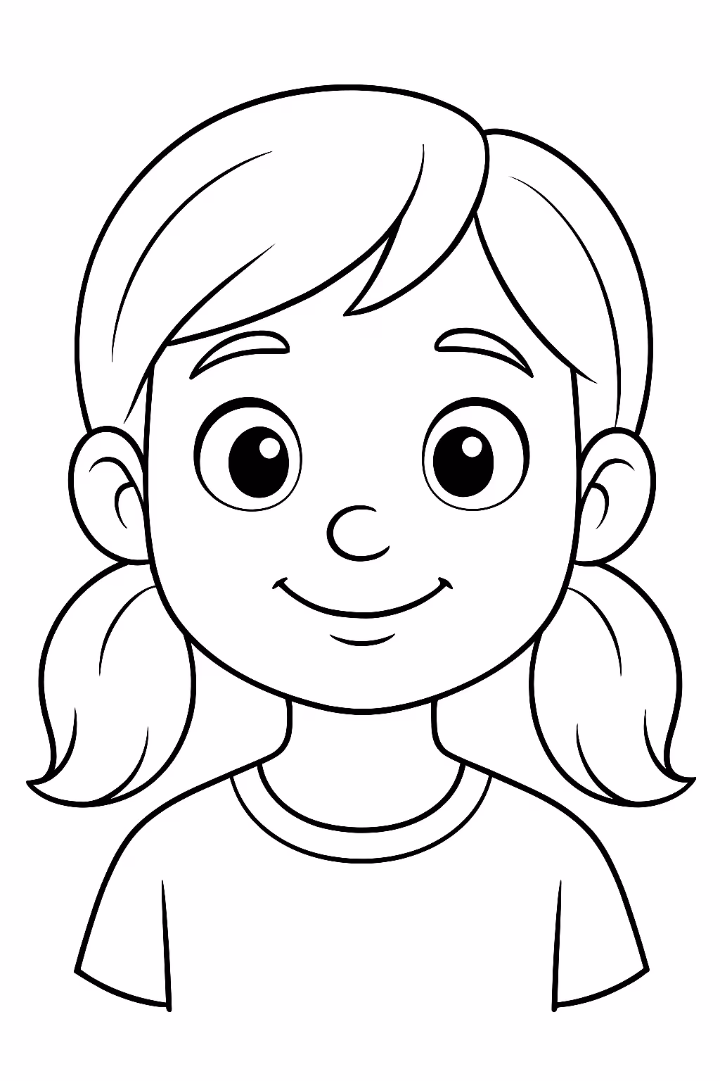 Rosto de menina para colorir — desenho para imprimir