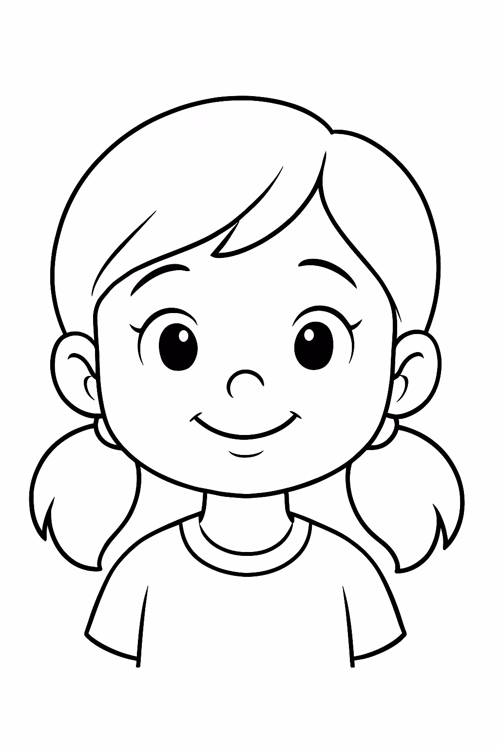 Rosto de menina pequeno para colorir — desenho para imprimir
