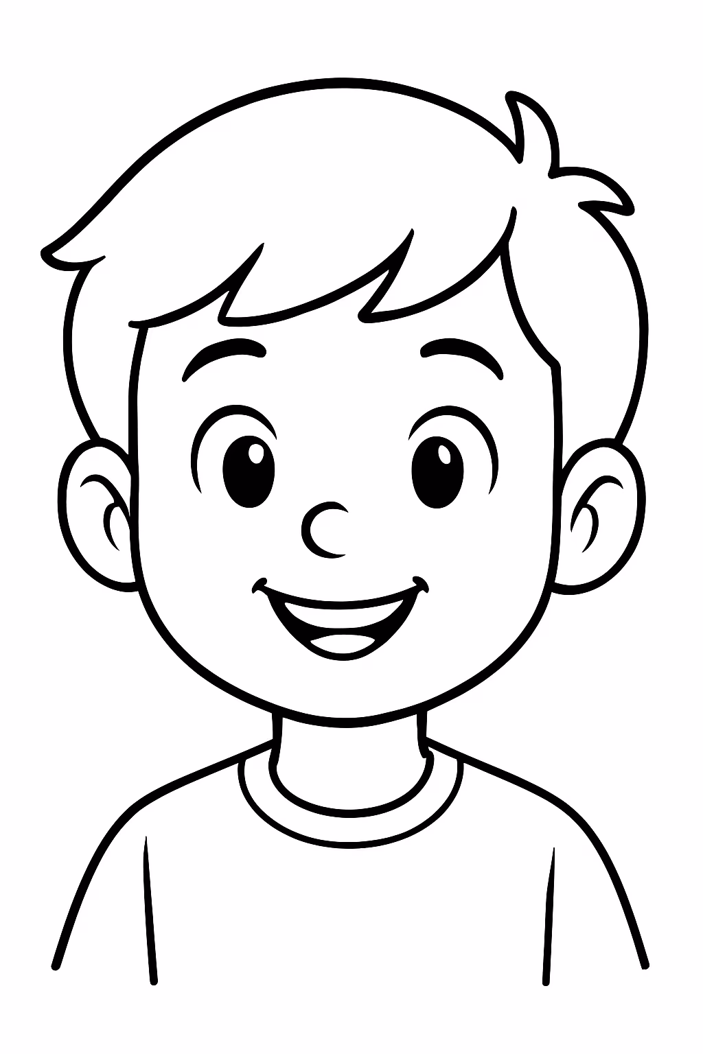 Rosto de menino para colorir — desenho para imprimir
