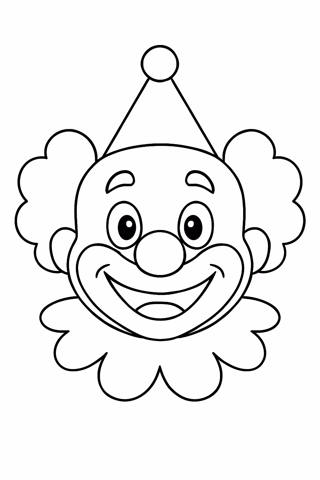 Rosto de uma palhaco para colorir — desenho para imprimir