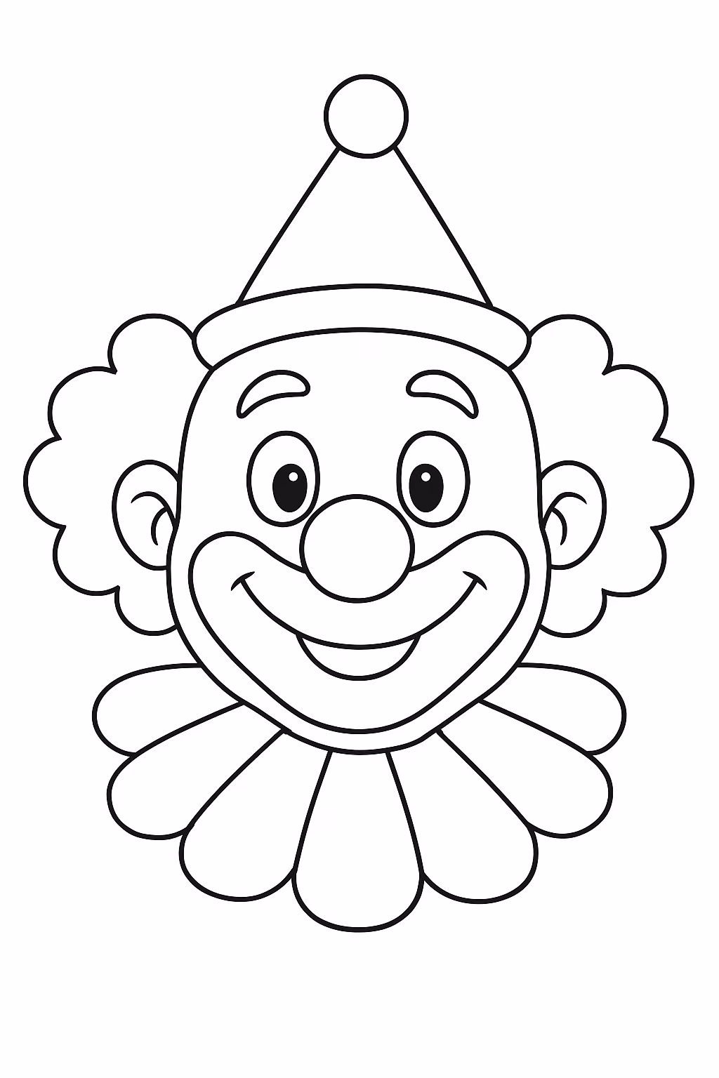 Rosto de uma palhaco grande para colorir — desenho para imprimir