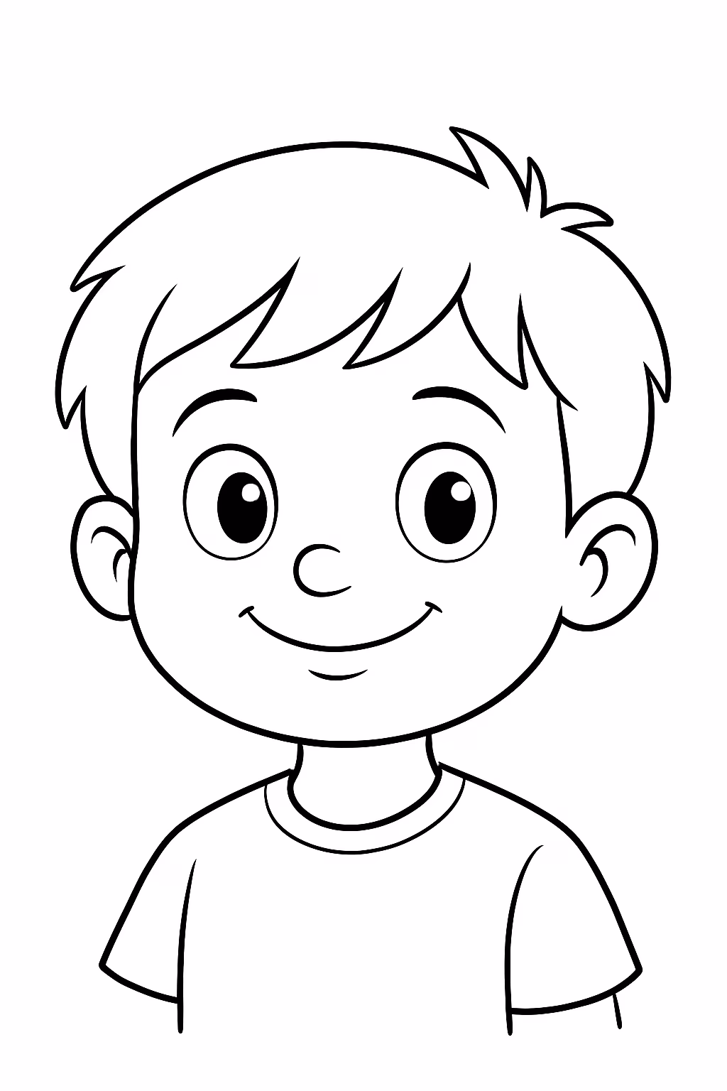 Rosto menino para colorir — desenho para imprimir