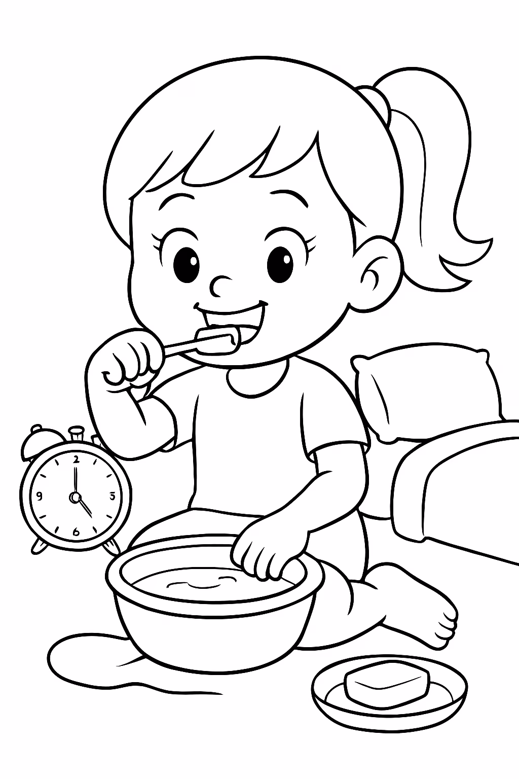 Rotinas diarias sarah para colorir — desenho para imprimir