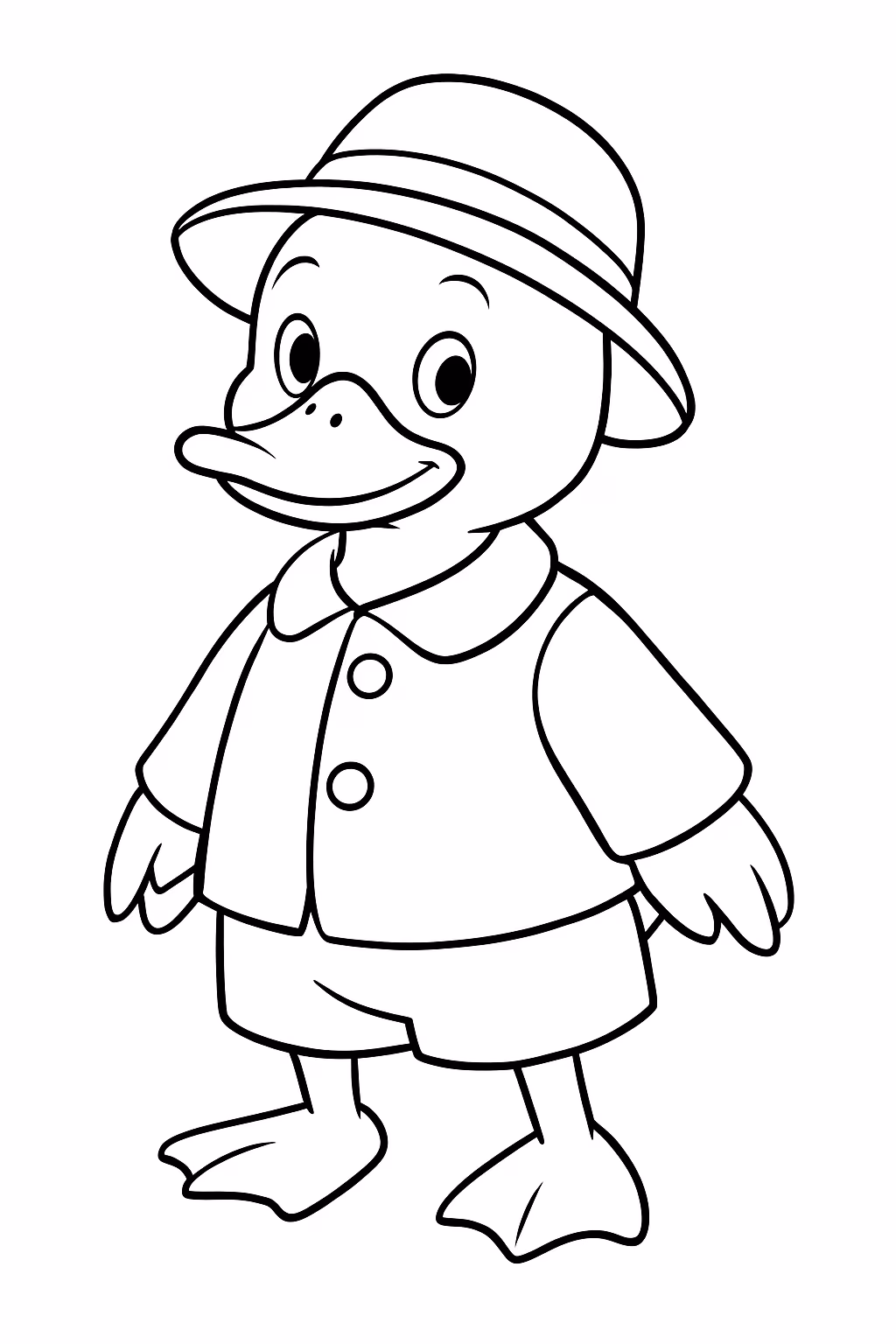 Roupa paper duck para colorir — desenho para imprimir