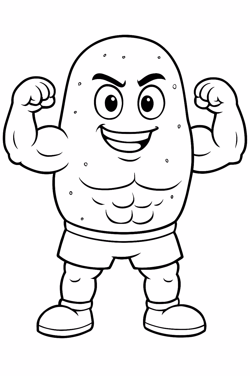 Salgadinho forte maneiro e com olhos musculoso para colorir — desenho para imprimir