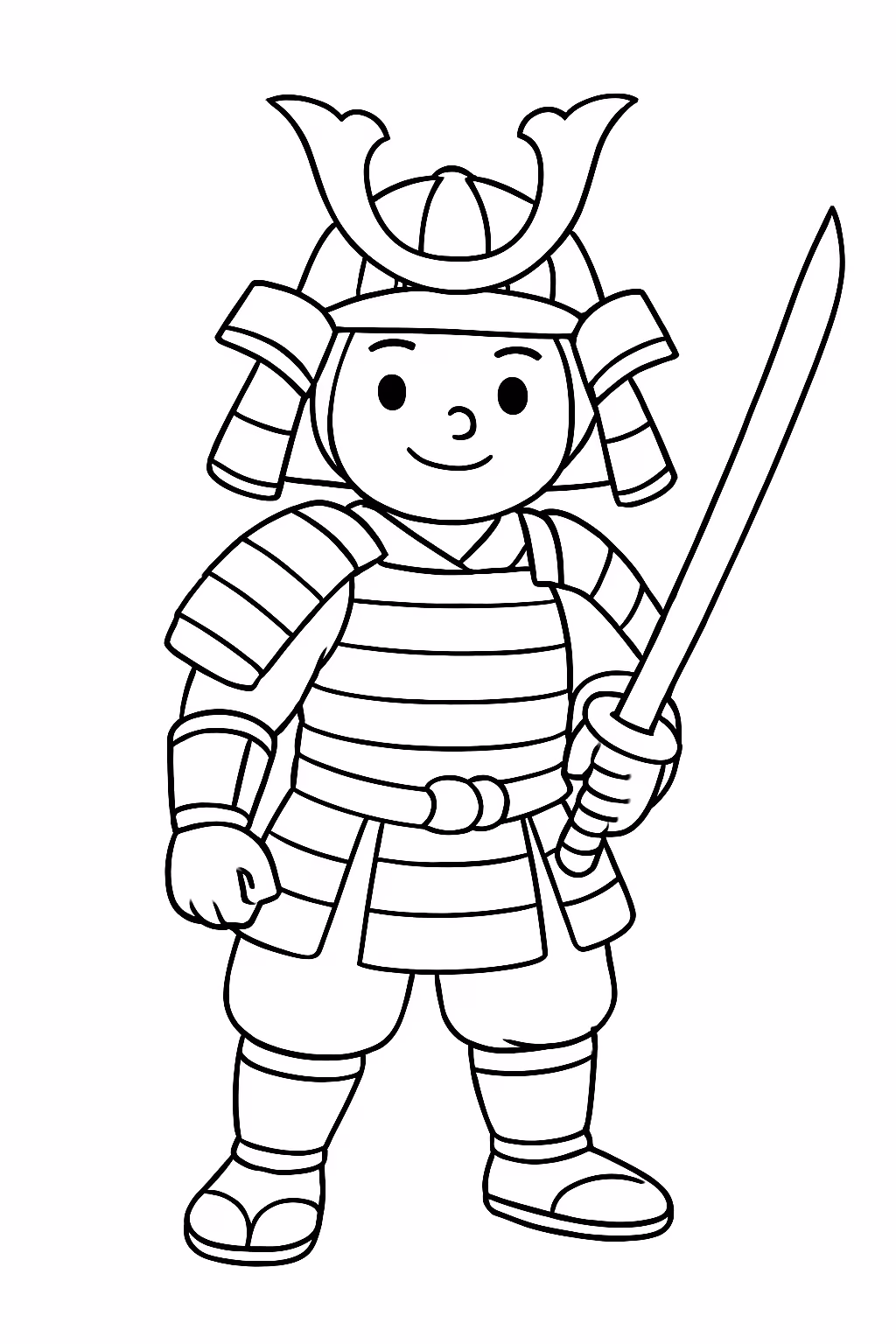 Samurai para colorir — desenho para imprimir