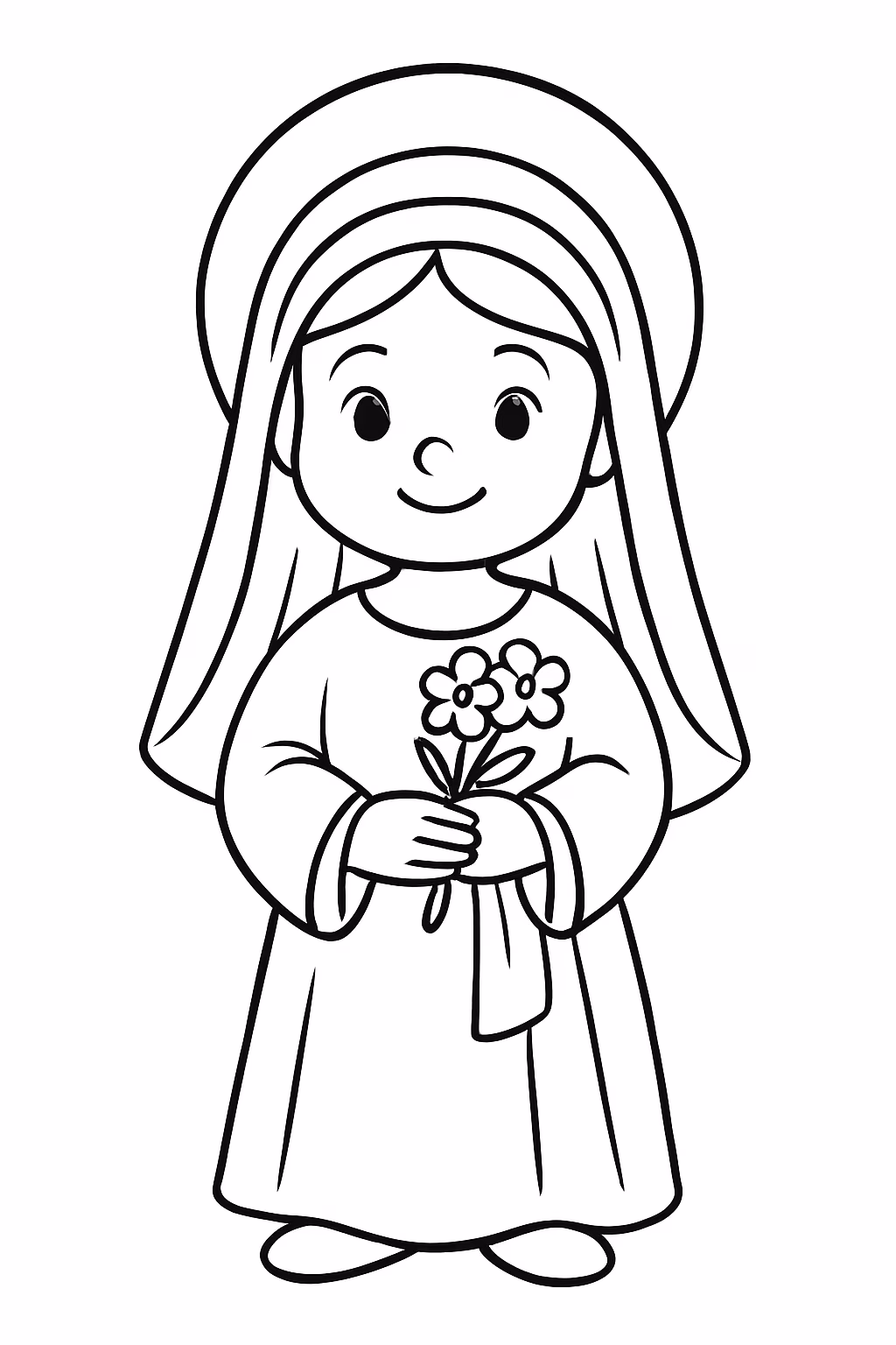 Santinha para colorir — desenho para imprimir