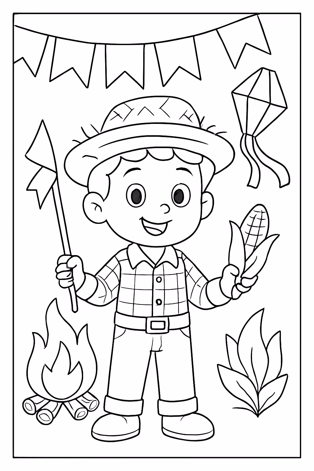 Sao joao para colorir — desenho para imprimir
