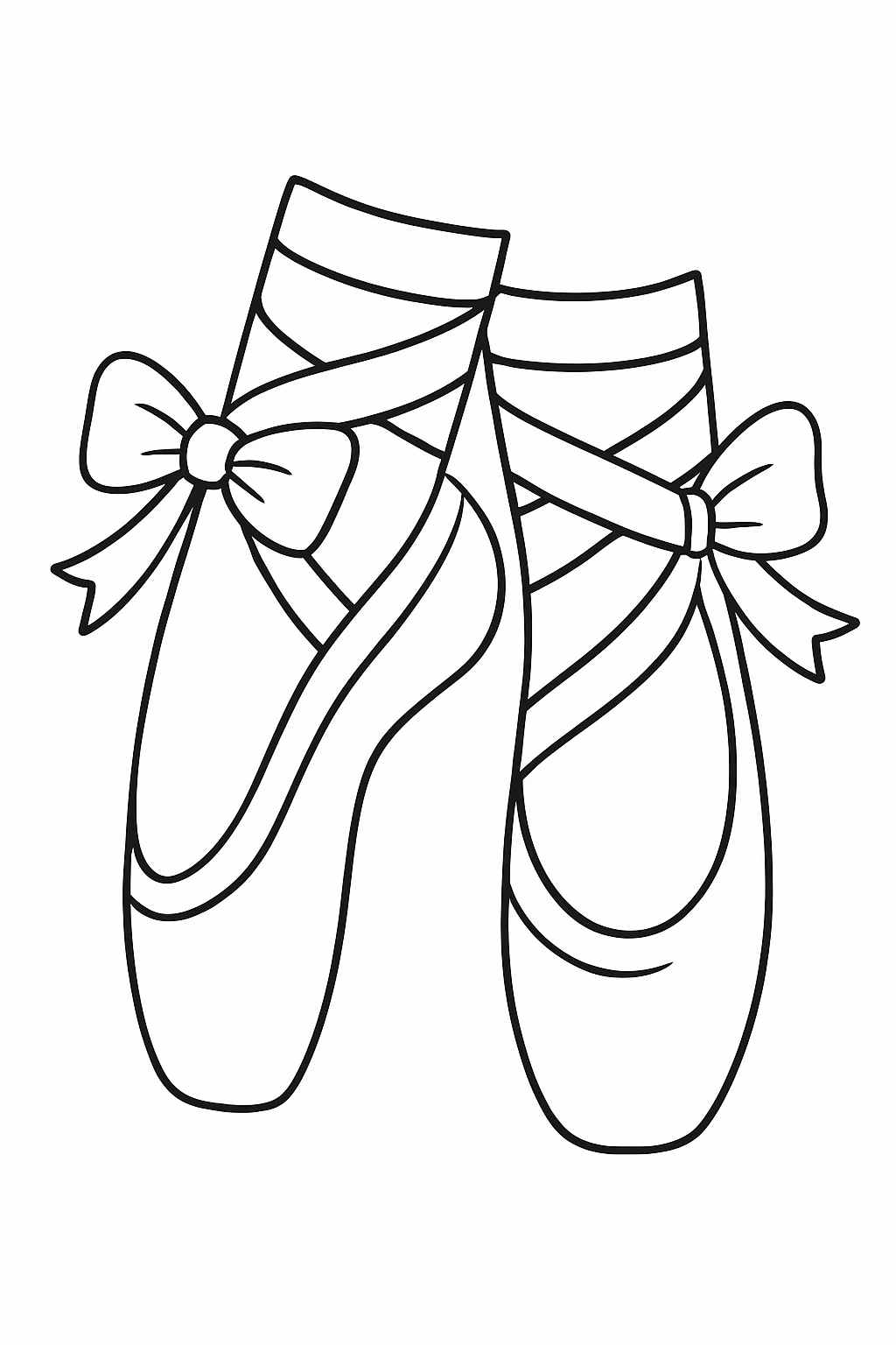 Sapatilha de ponta para colorir — desenho para imprimir
