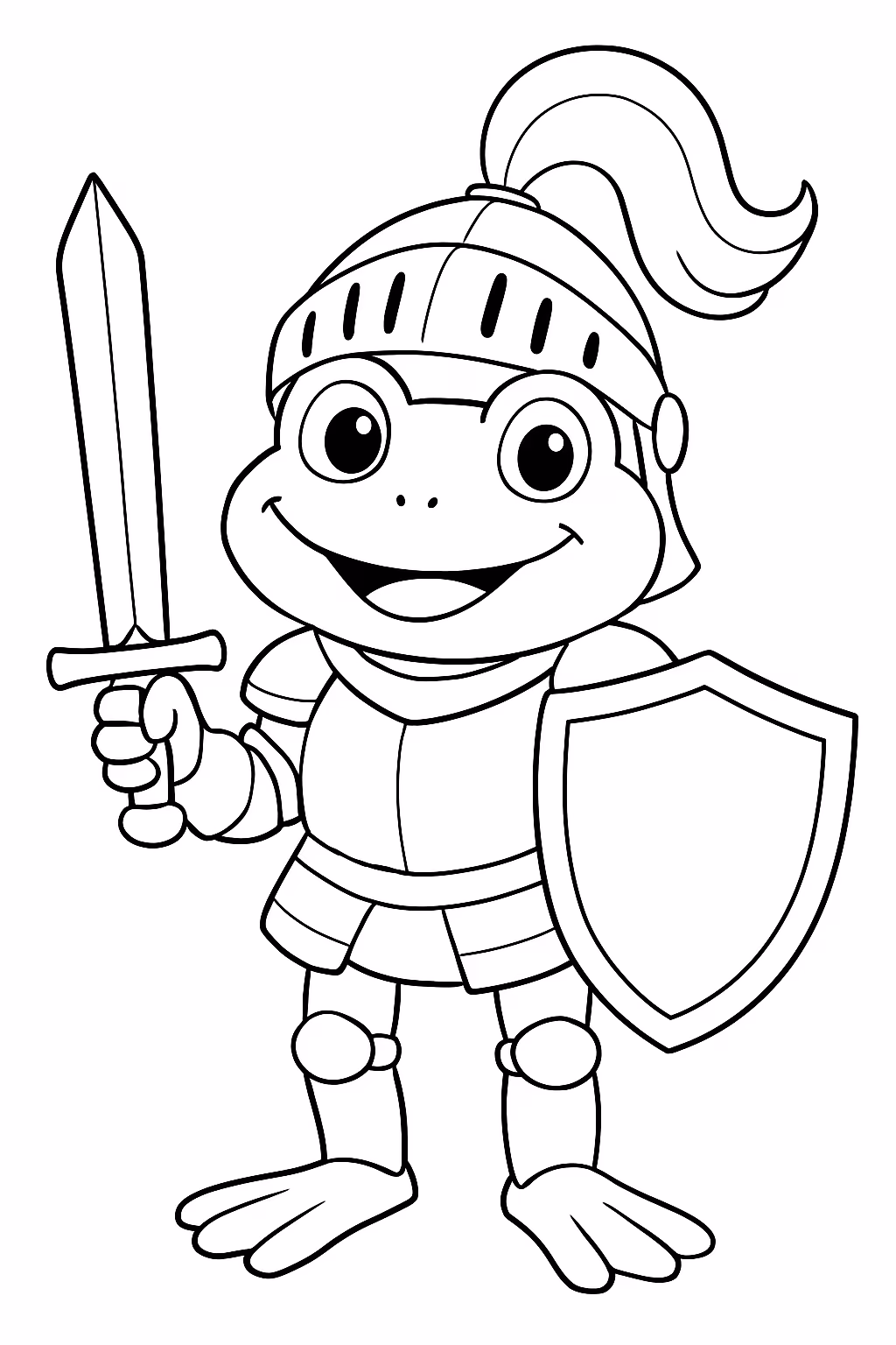 Sapo cavaleiro para colorir — desenho para imprimir