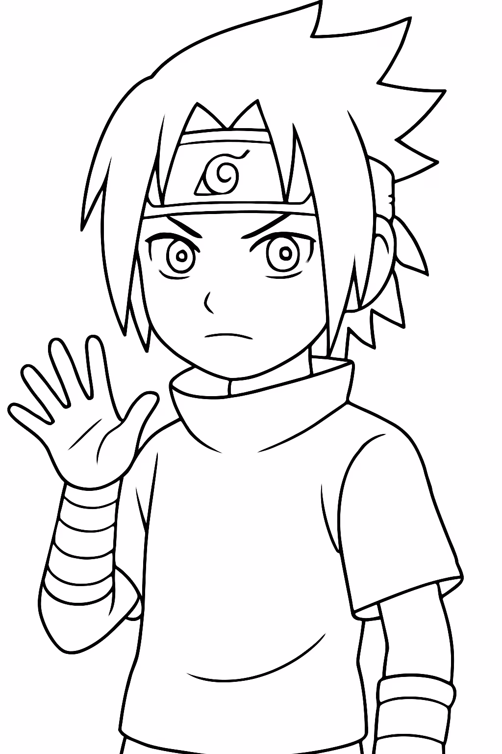 Sasuke com sharingan para colorir — desenho para imprimir