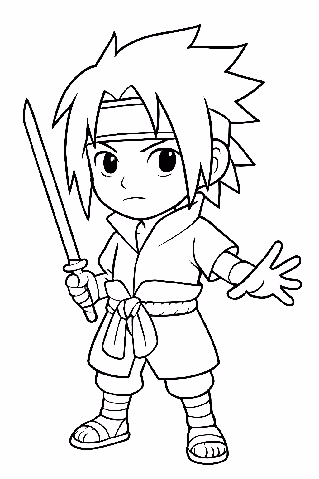 Sasuke uchiha para colorir — desenho para imprimir