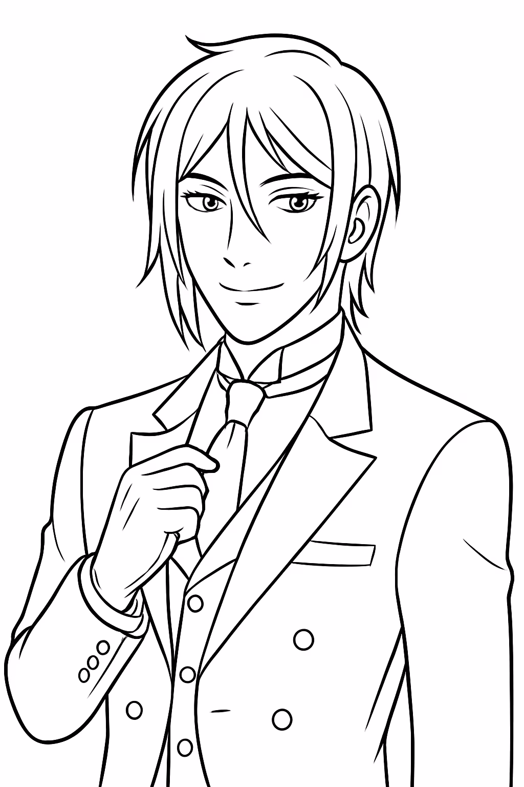 Sebastian michaelis realistic para colorir — desenho para imprimir