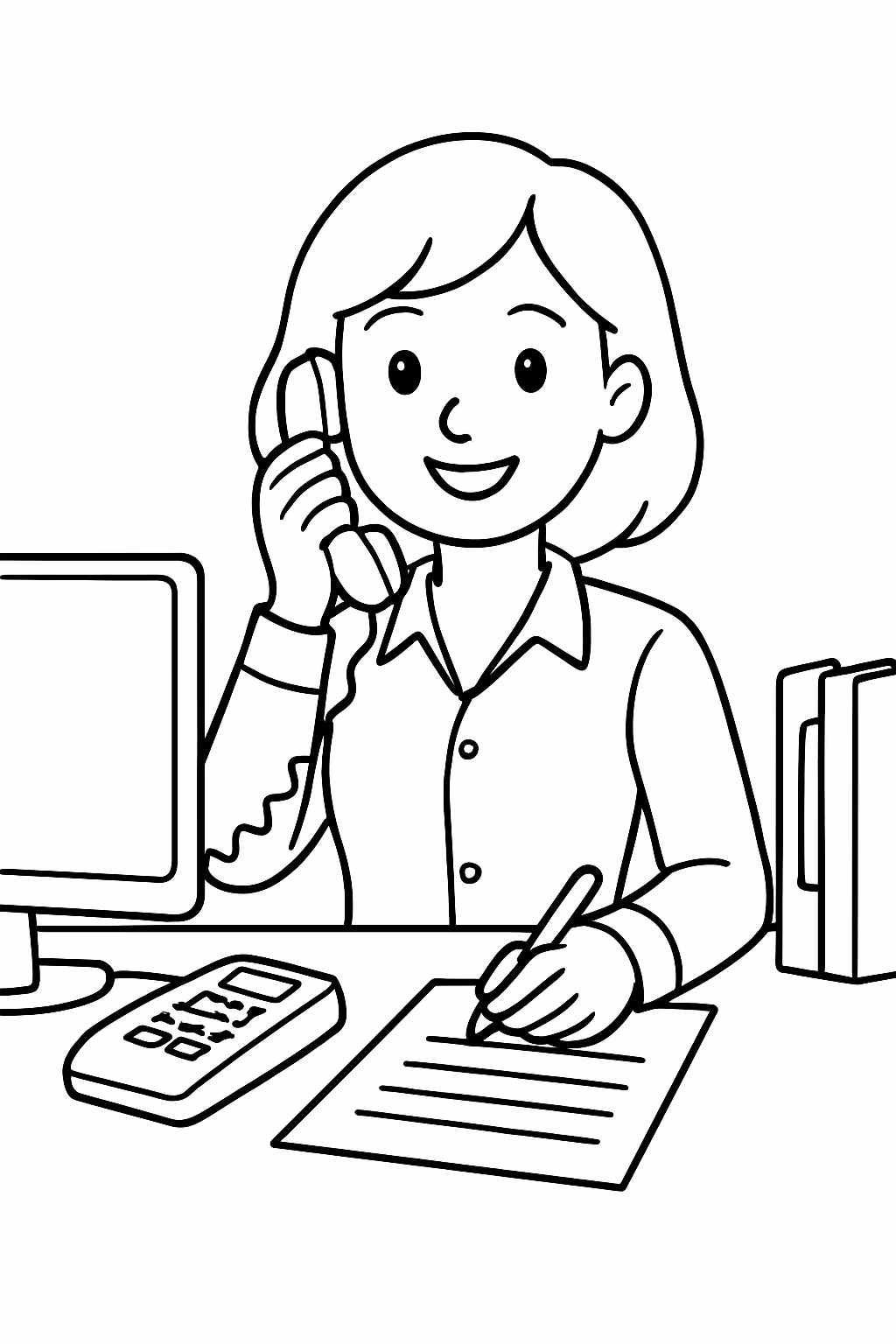 Secretaria de clinica para colorir — desenho para imprimir