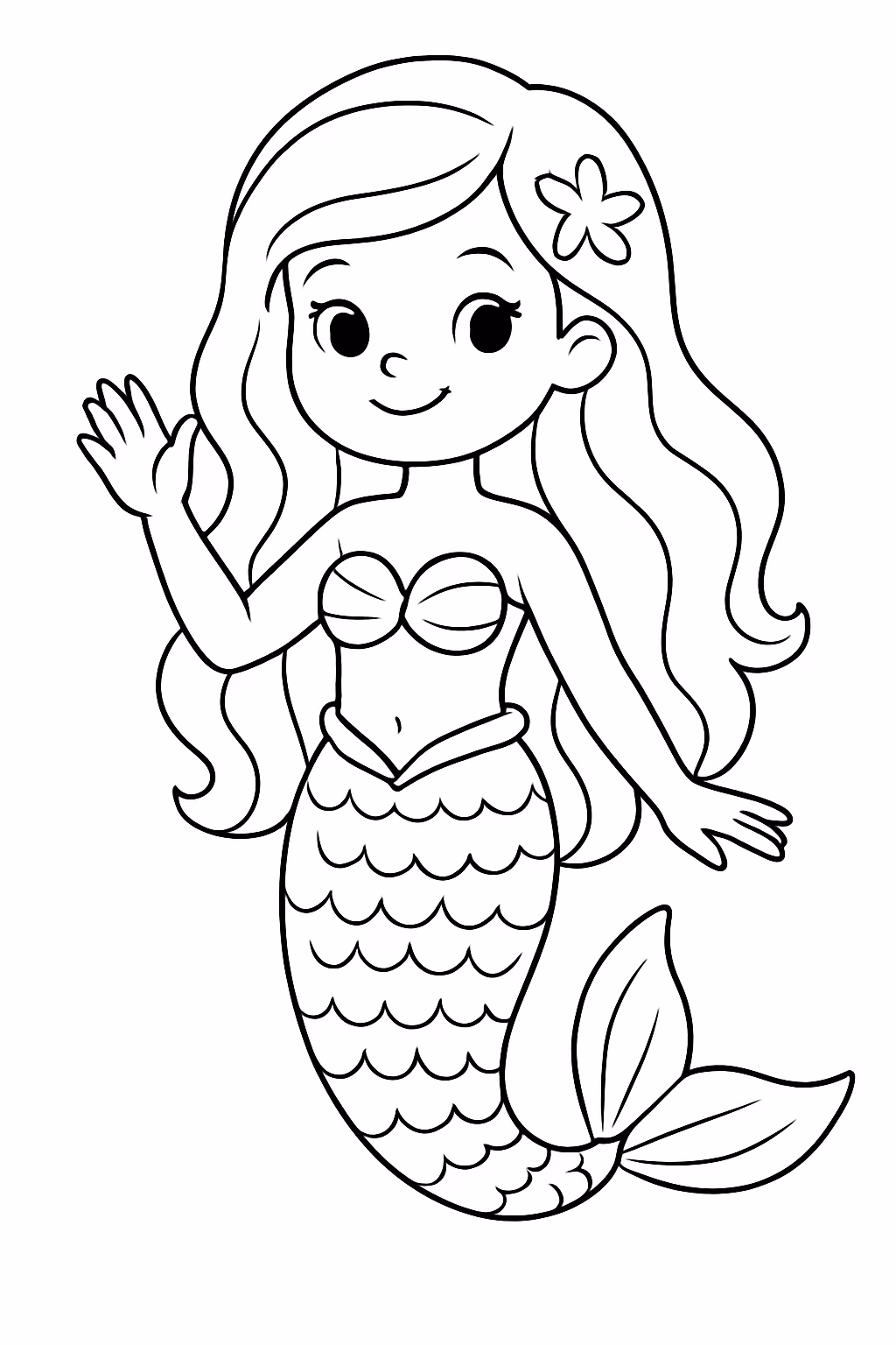 Sereia yasmin para colorir — desenho para imprimir