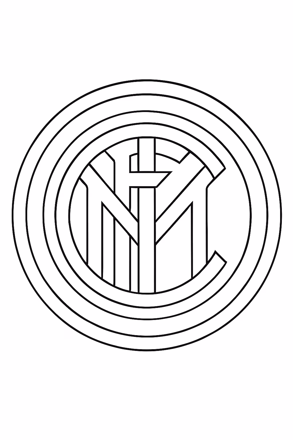 Simbolo da inter de milao para colorir — desenho para imprimir