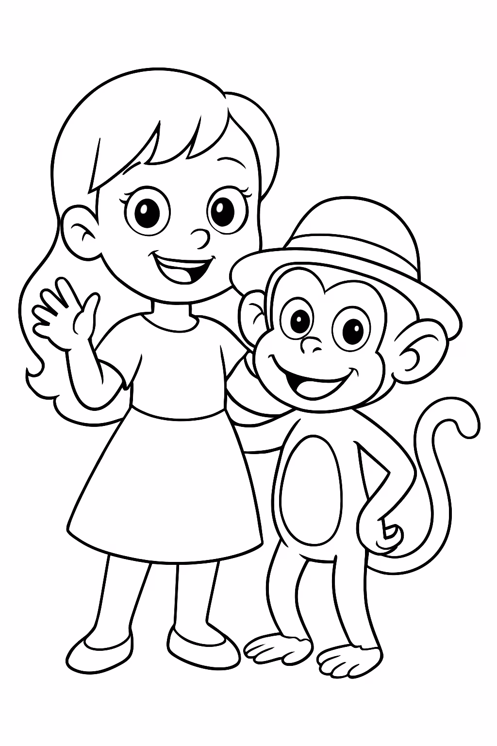 Sofia com luffy para colorir — desenho para imprimir