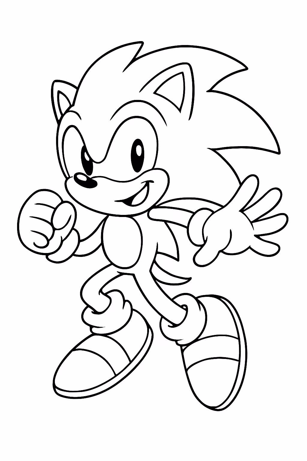 Sonic bravo para colorir — desenho para imprimir