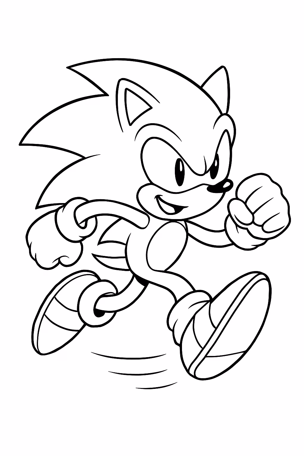 Sonic em acao para colorir — desenho para imprimir