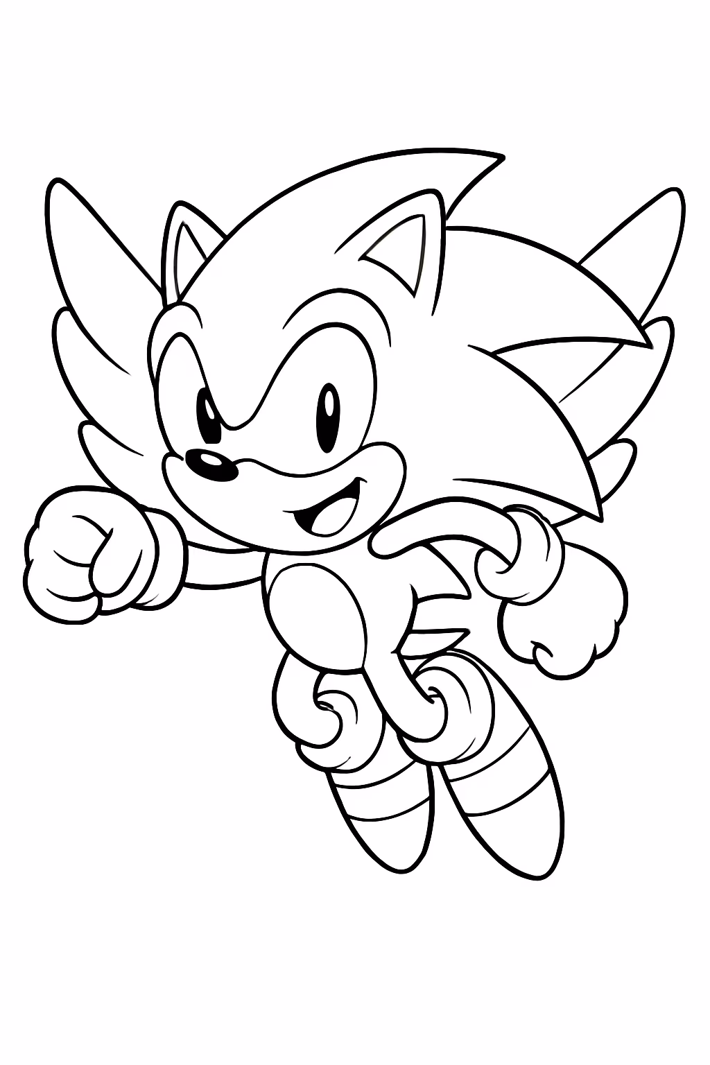 Sonic voando para colorir — desenho para imprimir