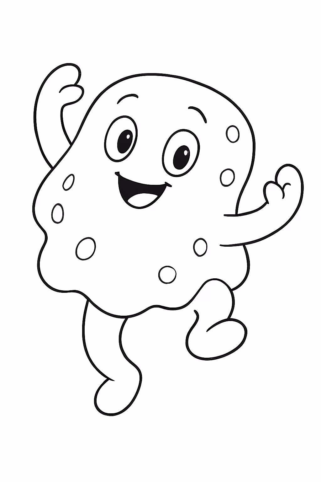 Squishy dancando para colorir — desenho para imprimir