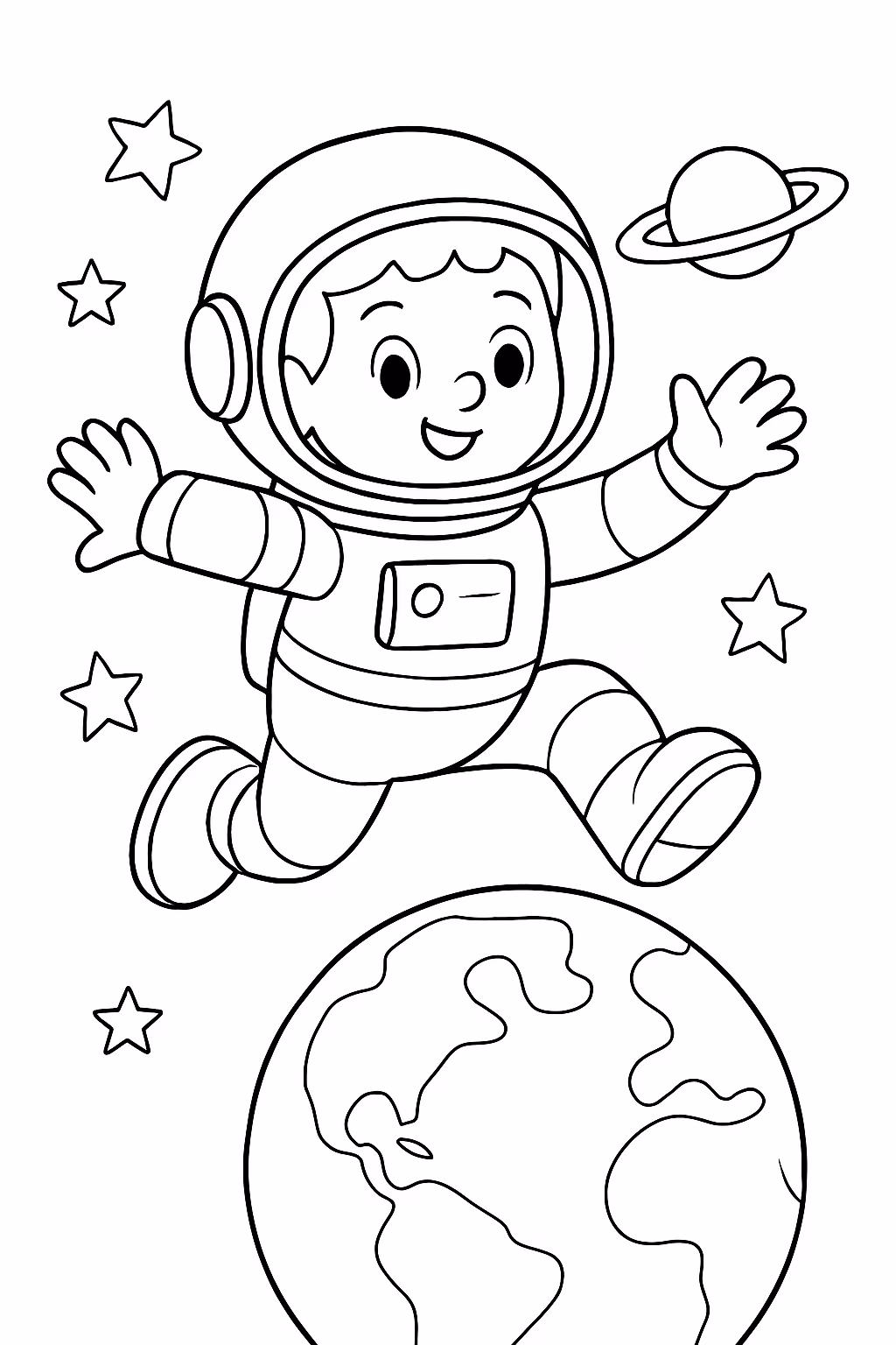 Stitch em marte pulando a terra para colorir — desenho para imprimir