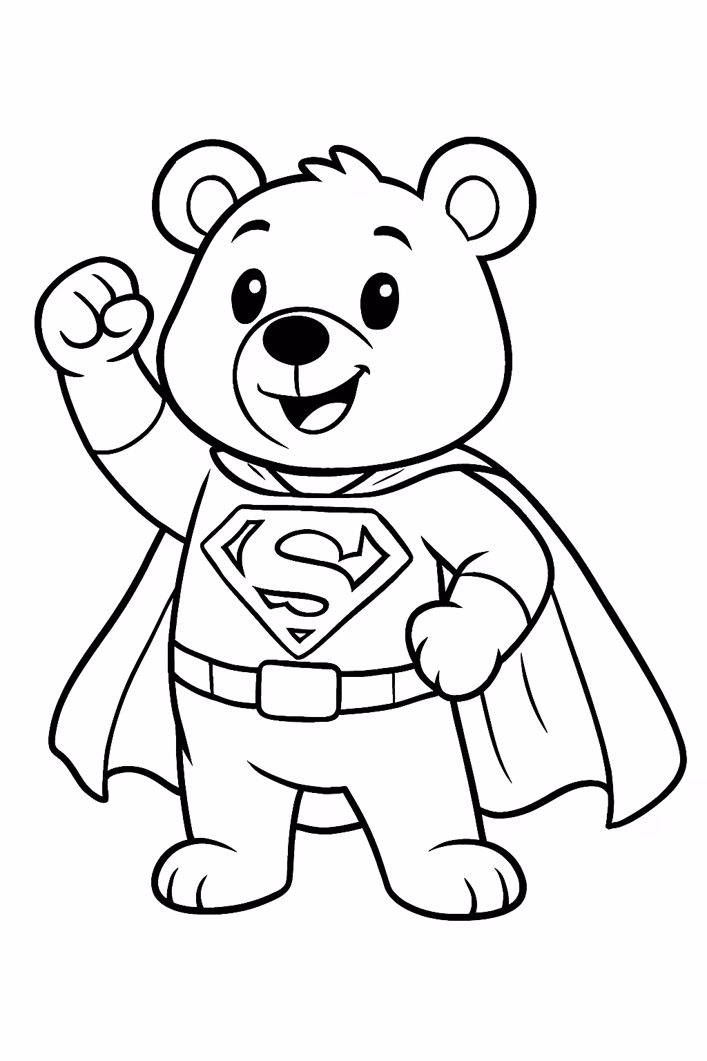 Super bear para colorir — desenho para imprimir