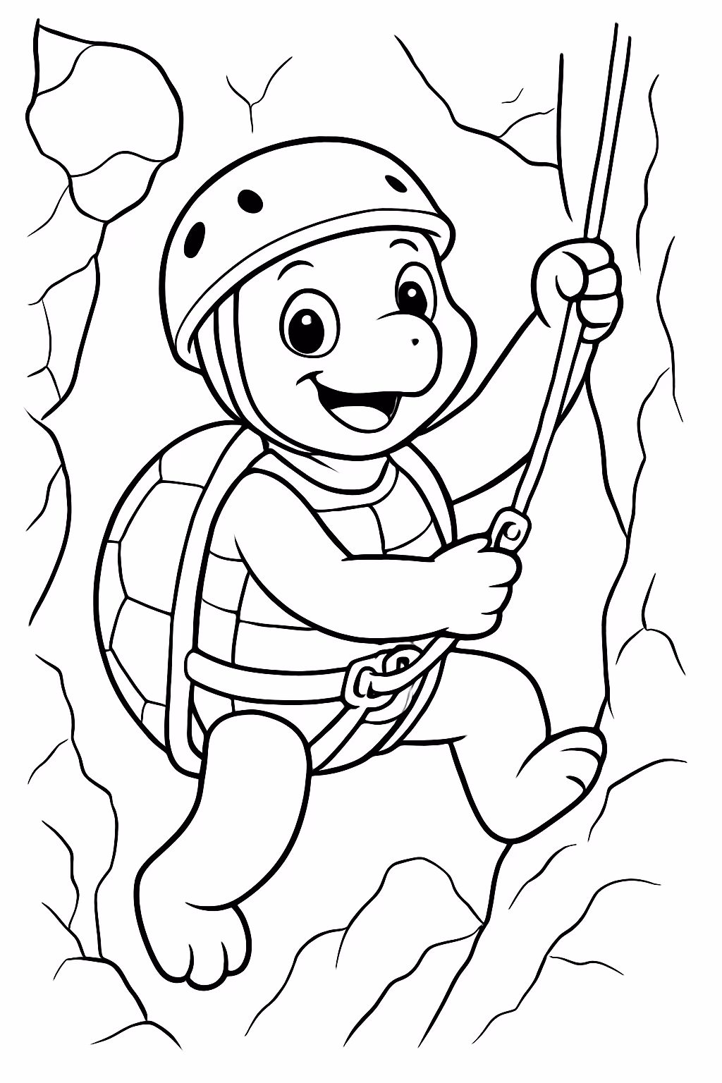 Tartaruga alpinista para colorir — desenho para imprimir