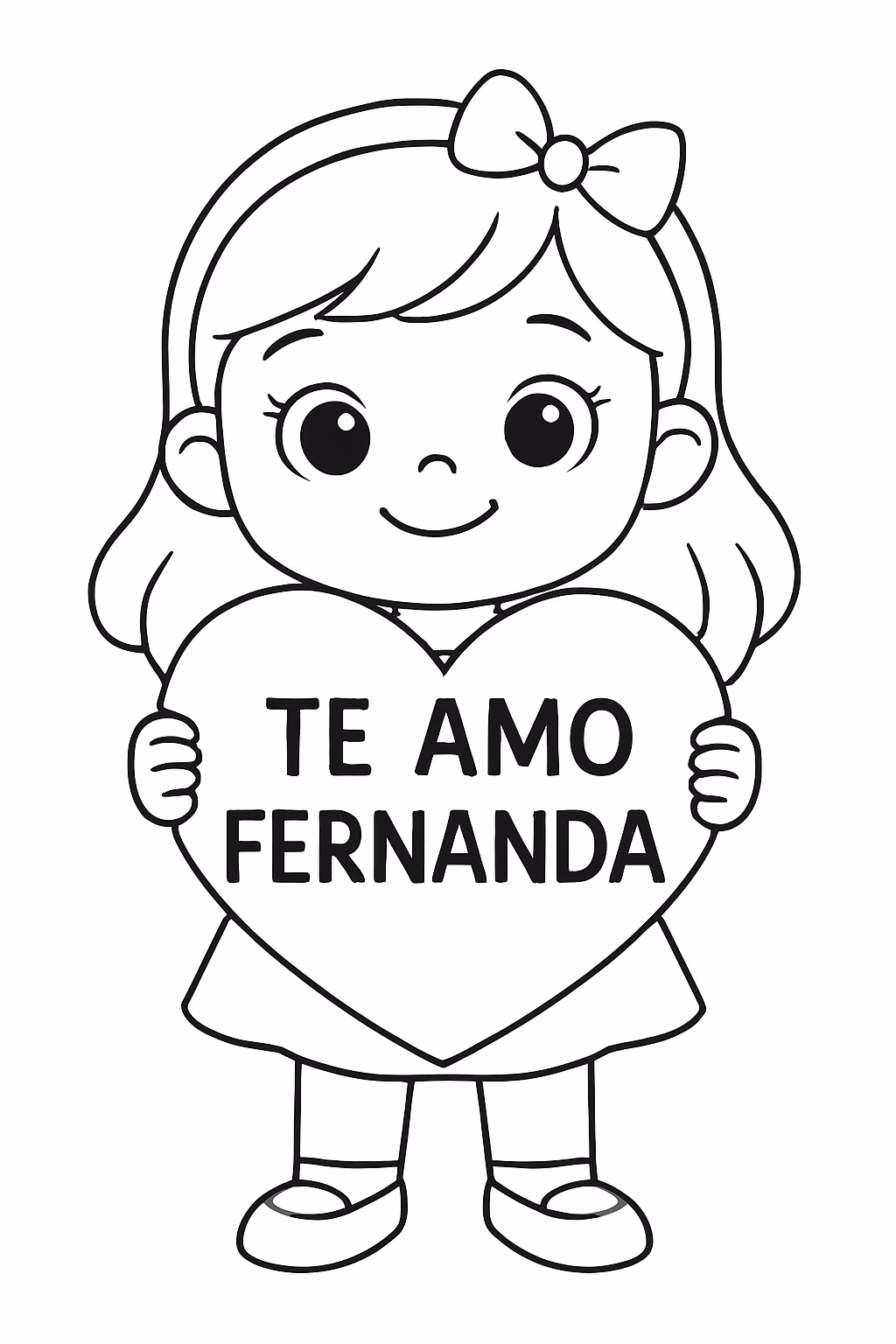 Te amo fernanda para colorir — desenho para imprimir