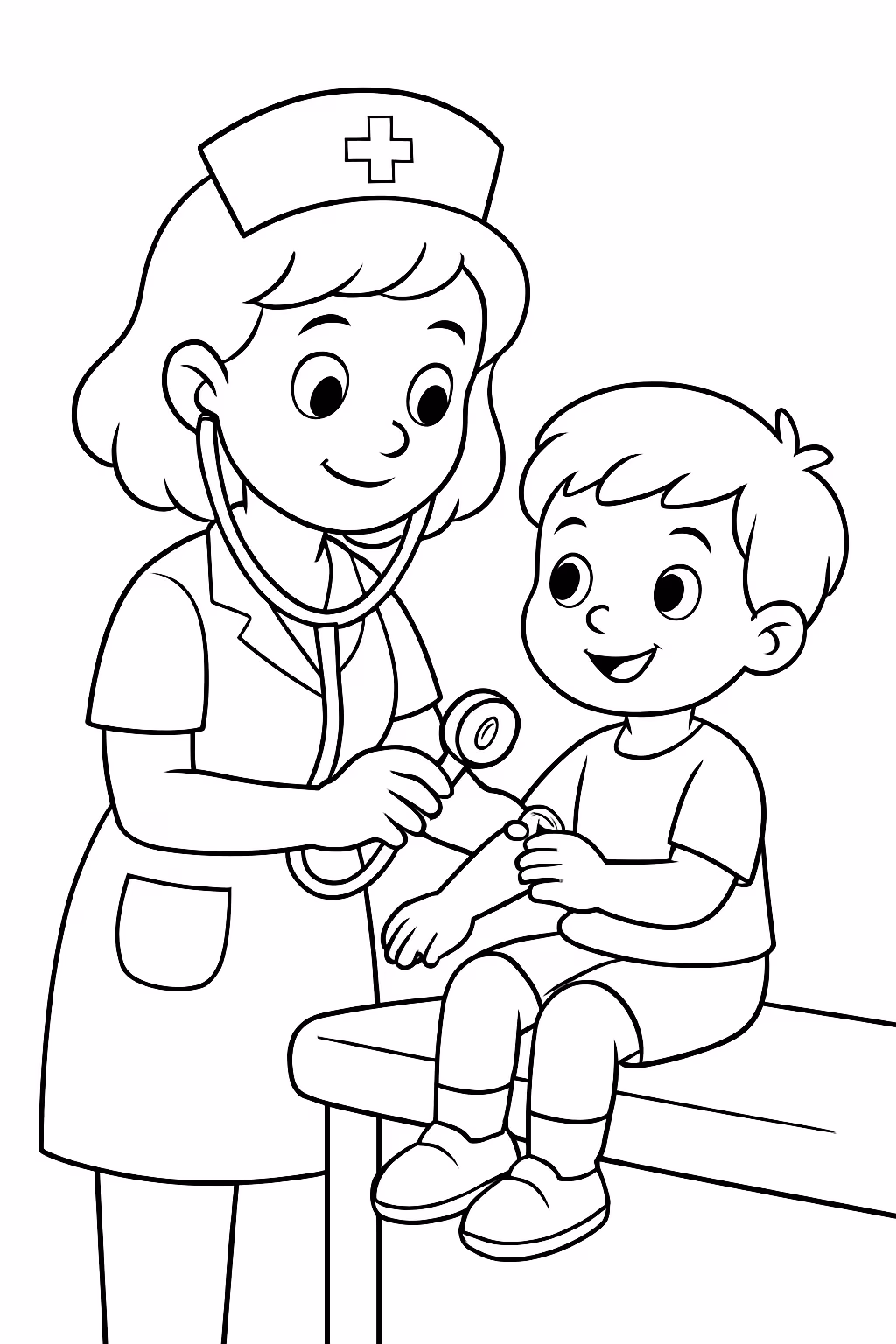 Tecnica de enfermagem para colorir — desenho para imprimir