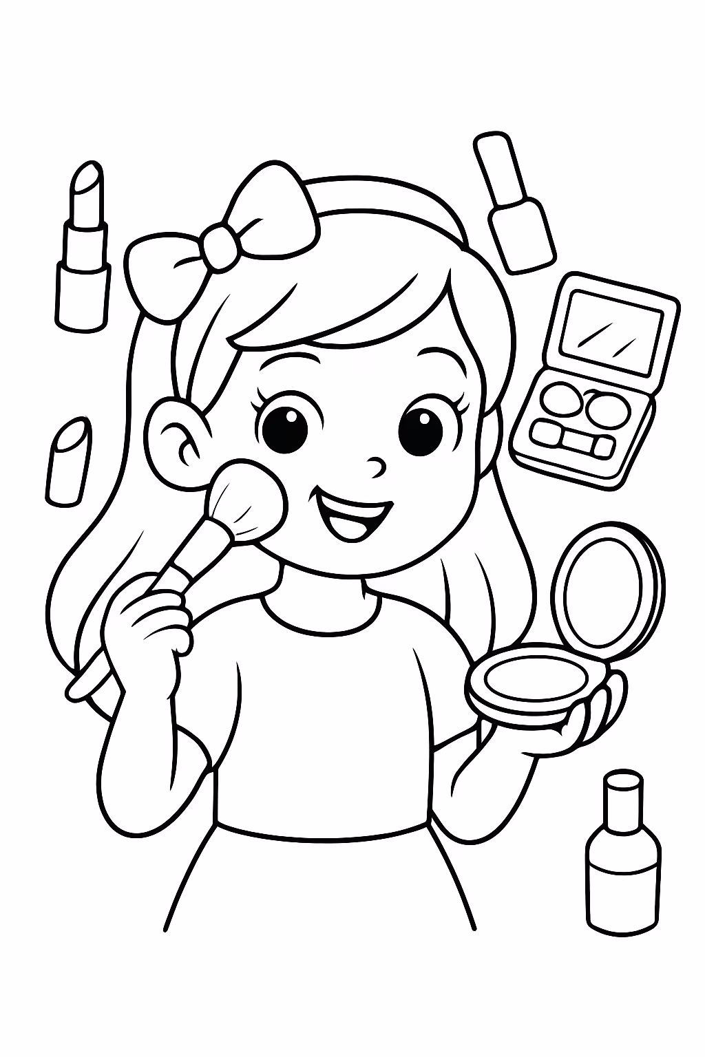 Tema maquiagem com nome da loja achadinhos da dan para colorir — desenho para imprimir