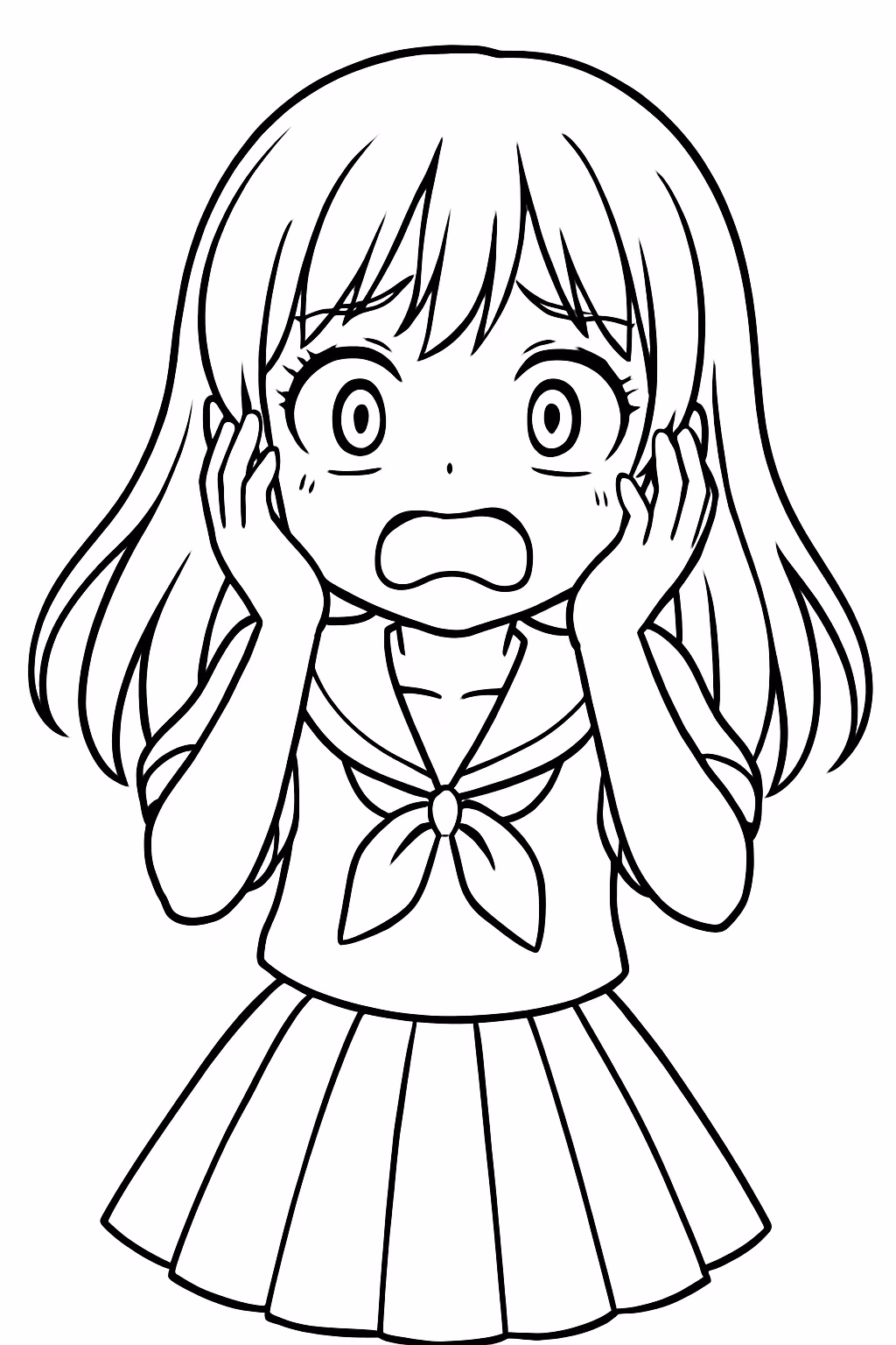 Terror anime para colorir — desenho para imprimir